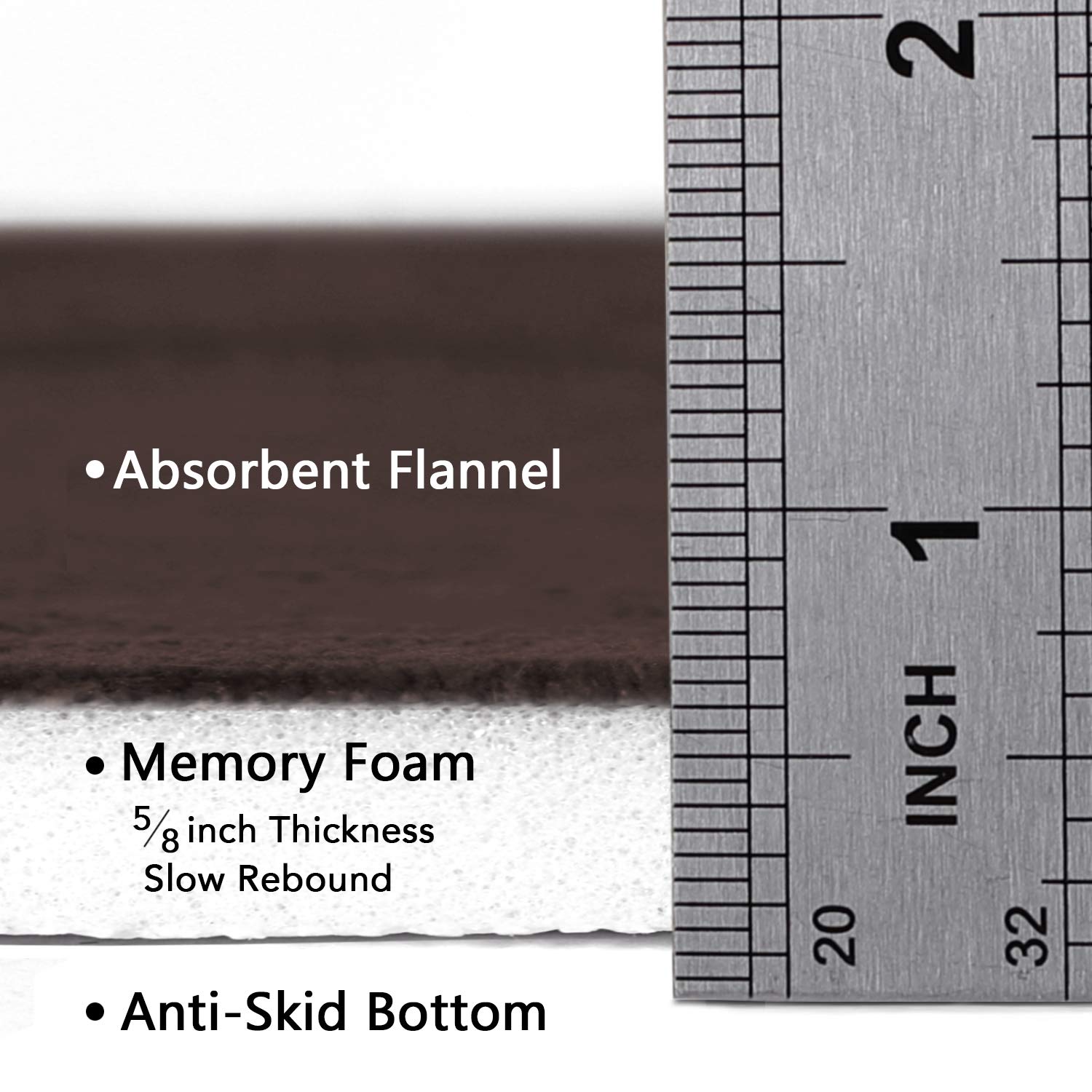 Premium Flamingo P Memory Foam Bathroom Shower Mat - Non-Slip, Absorbent, Quick-Dry Bath Rug (24