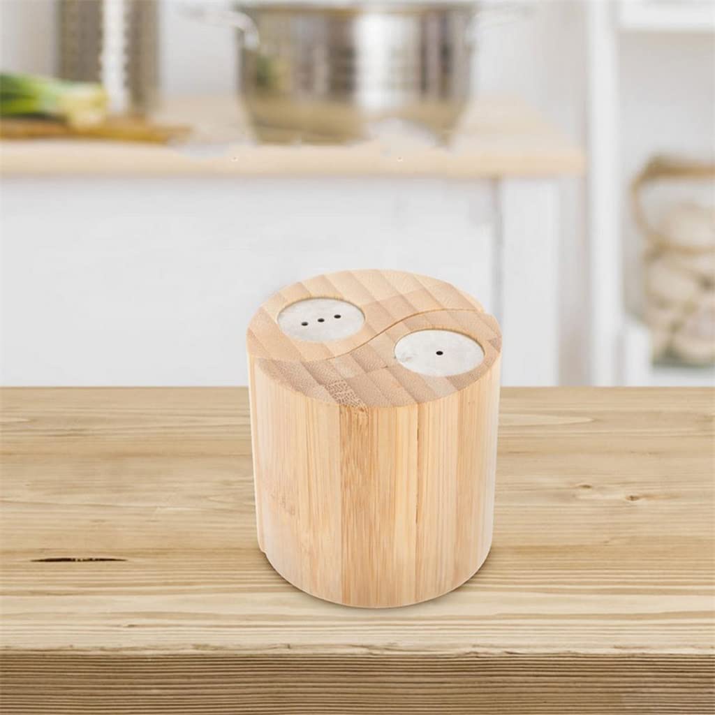 Premium Round Seasoning Bottle Set - Glass Spice Jars with Wooden Lids - Salt & Pepper Shakers for Kitchen, Dining Table & BBQ - (Color: A, Size: 4oz) - Perfect for Cooking, Baking & Seasoning Dishes