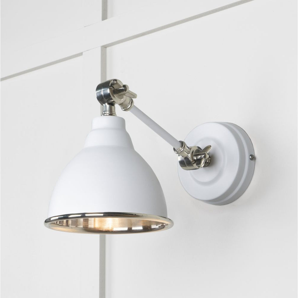 Smooth Nickel Brindley Wall Light - Modern Sconce with Adjustable Arm & Multiple Color Options - Perfect for Bedroom, Living Room, or Hallway Lighting