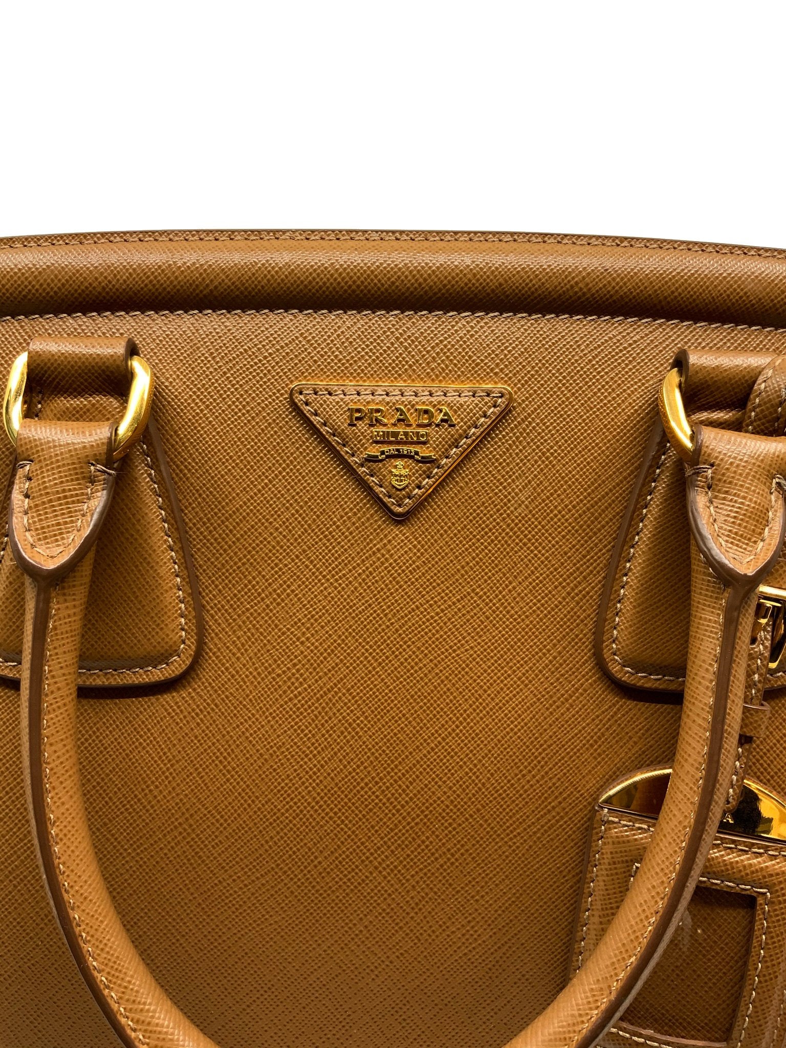 Prada Saffiano Leather Medium Satchel Handbag for Women | Luxury Designer Crossbody Purse | Perfect for Work, Travel & Everyday Use
