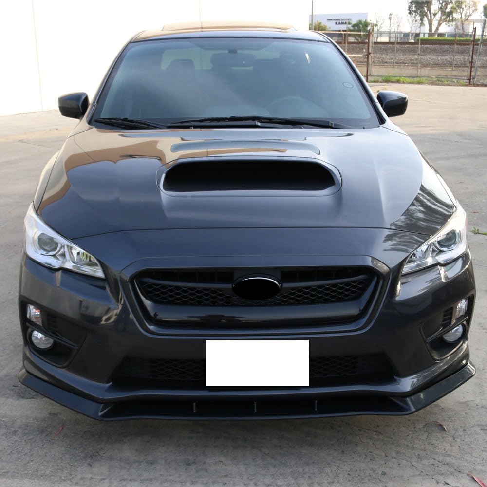 IKON MOTORSPORTS MP Style Front Bumper Lip Spoiler - Black ABS Body Kit Splitter Air Dam Chin Diffuser for 2015-2017 Subaru WRX & STI | Aggressive Styling & Enhanced Aerodynamics