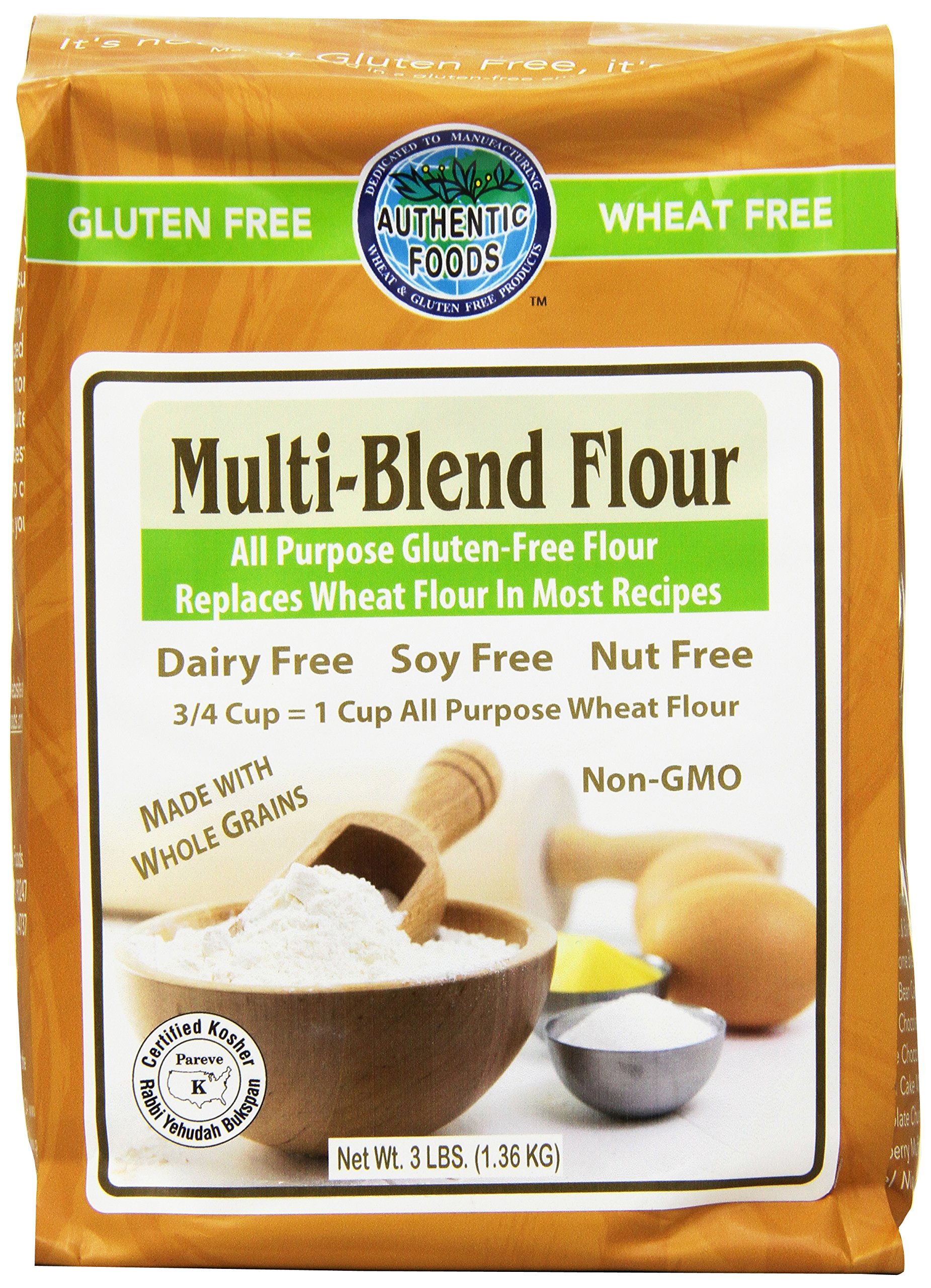 Authentic Multi Blend Flour - 3 Pound (Pack of 6) | Gluten-Free Baking Flour for Bread, Cookies & Pastries | Perfect for Home Bakers & Professional Chefs
