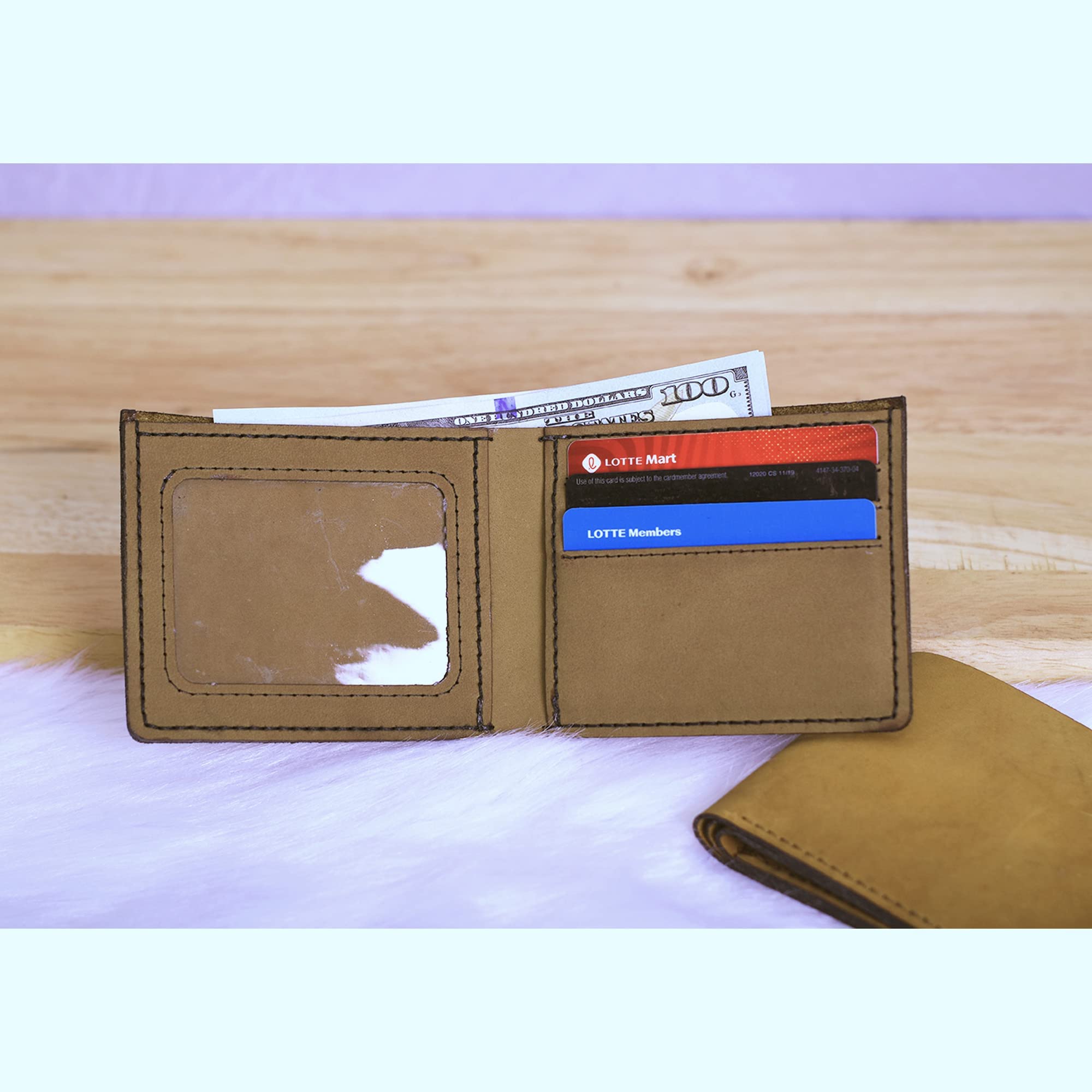 Genuine Handmade Pull-Up Leather Wallet for Men - Dragon Abstract Design - Perfect for Everyday Use, Travel & Gifting
