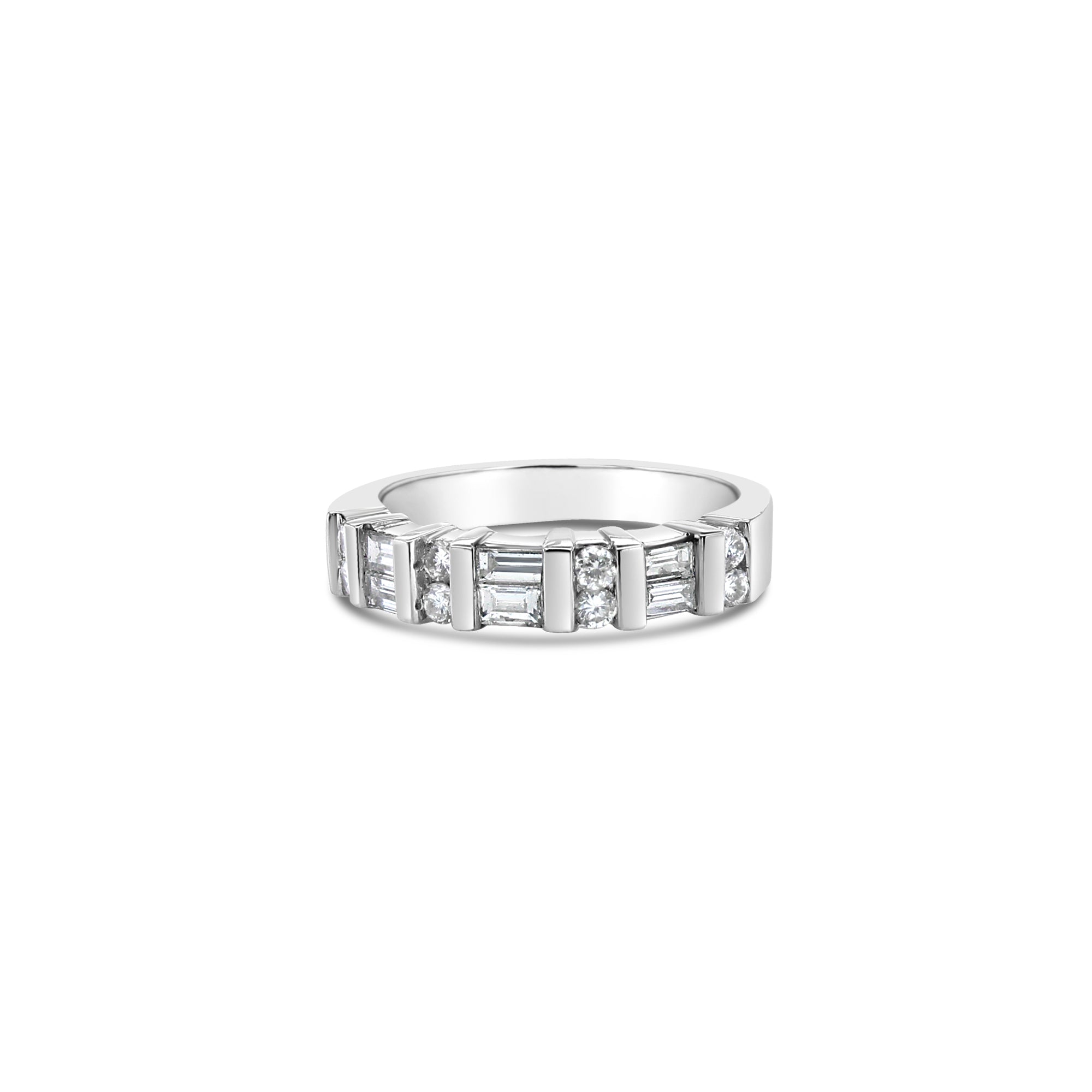 14K White Gold Baguette Diamond Anniversary Wedding Band for Women - Perfect for Weddings, Anniversaries & Special Occasions