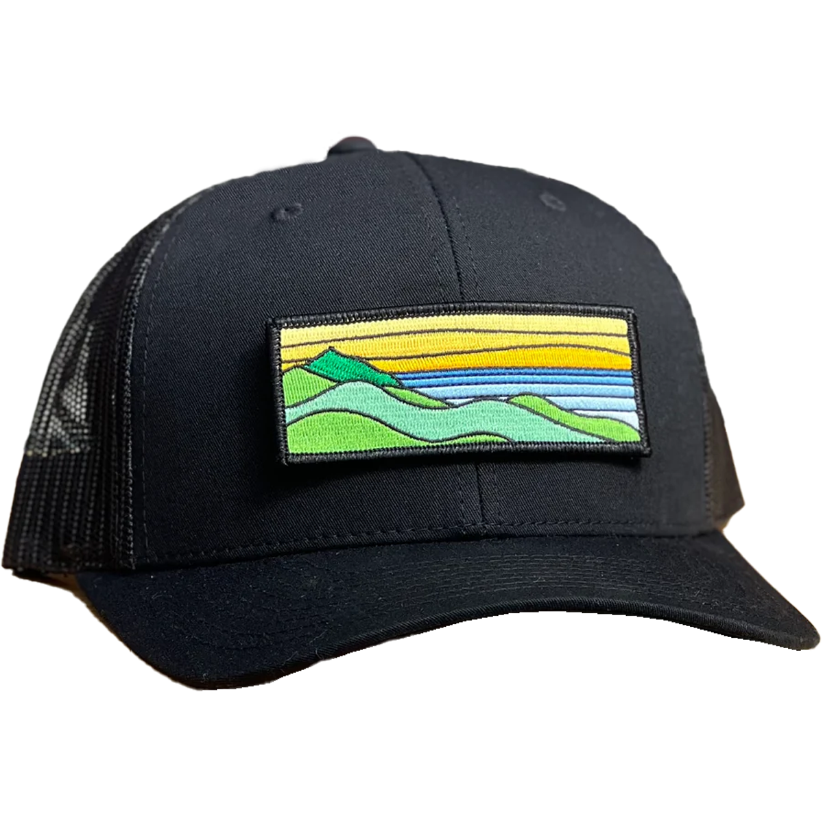 Stylish Curved Brim Trucker Hat with Ridgecrest Patch - Perfect for Outdoor Adventures & Casual Wear