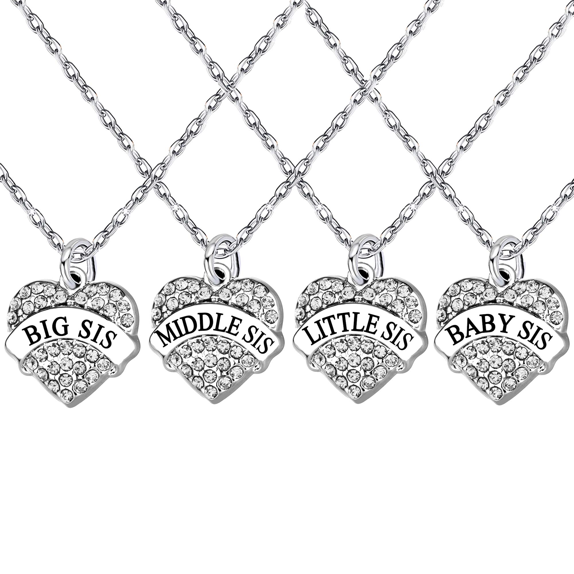 Crystal Sister Necklace Set for Women & Girls - 9 Styles 3 Colors - Perfect for Gifts & Family Occasions