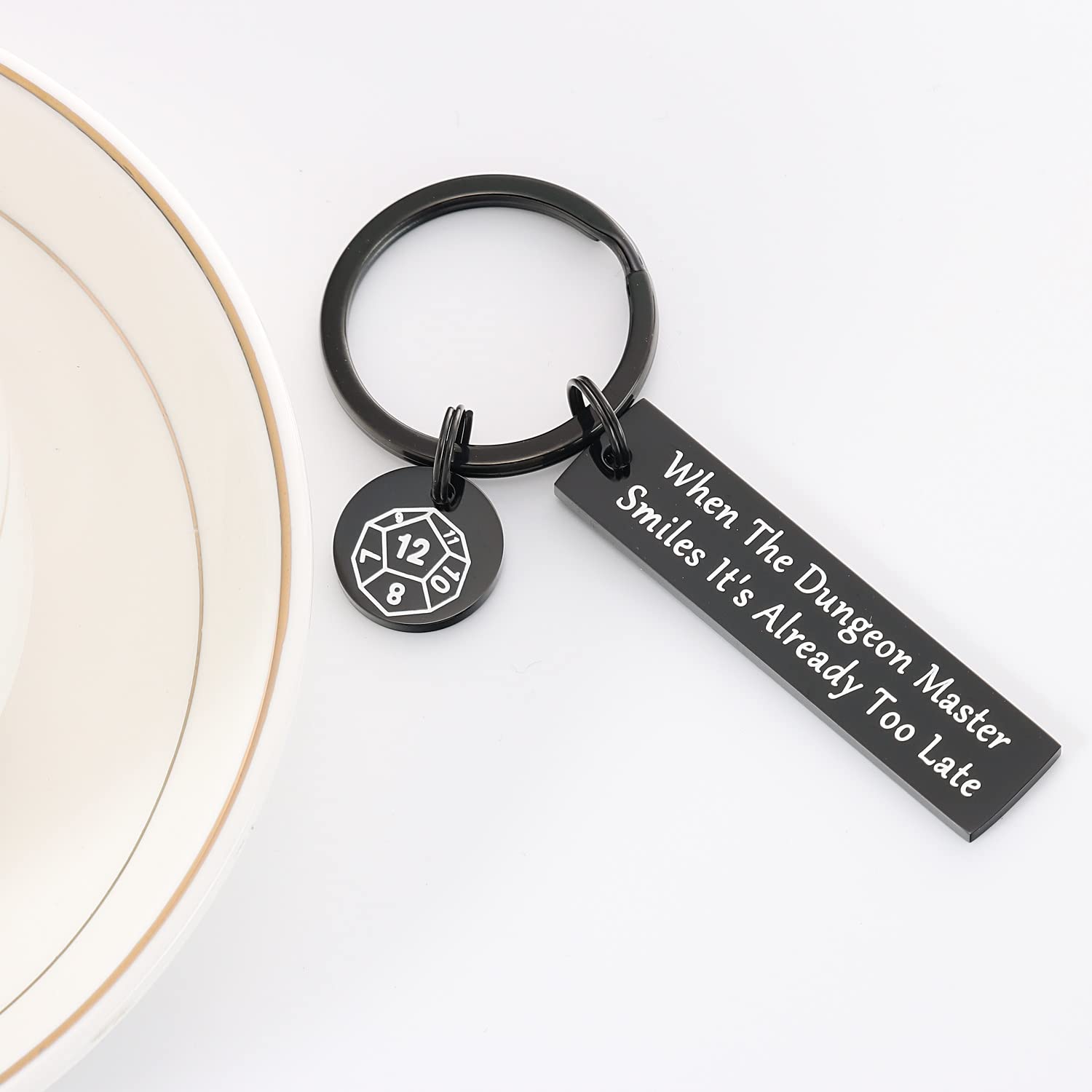 Dungeons & Dragons Keychain - HUTIMY DND Merchandise Keyring Gift for Men, Dungeon Master Jewelry & Accessories | Perfect for Gamer Gifts, Cosplay, and Fantasy Lovers