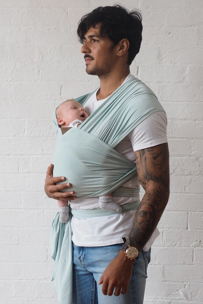 VIXSA Baby Wrap Carrier - Soft & Breathable Sage Green Sling for Newborns to Toddlers - Perfect for Hands-Free Parenting, Shopping & Outdoor Adventures