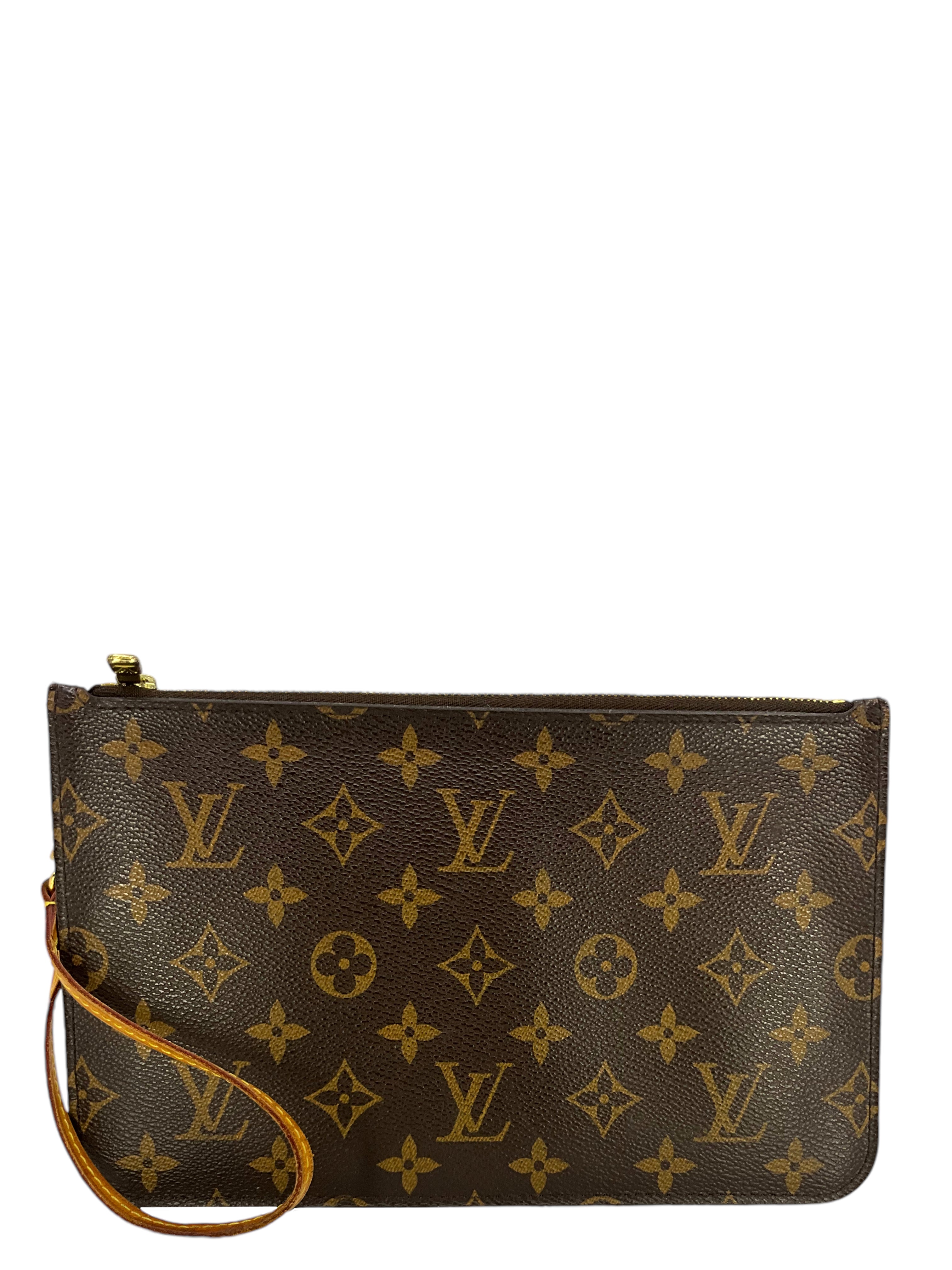 Original Louis Vuitton Monogram Neverfull MM Pochette Wristlet Crossbody Bag - Luxury Designer Handbag for Women, Perfect for Shopping, Travel & Everyday Use