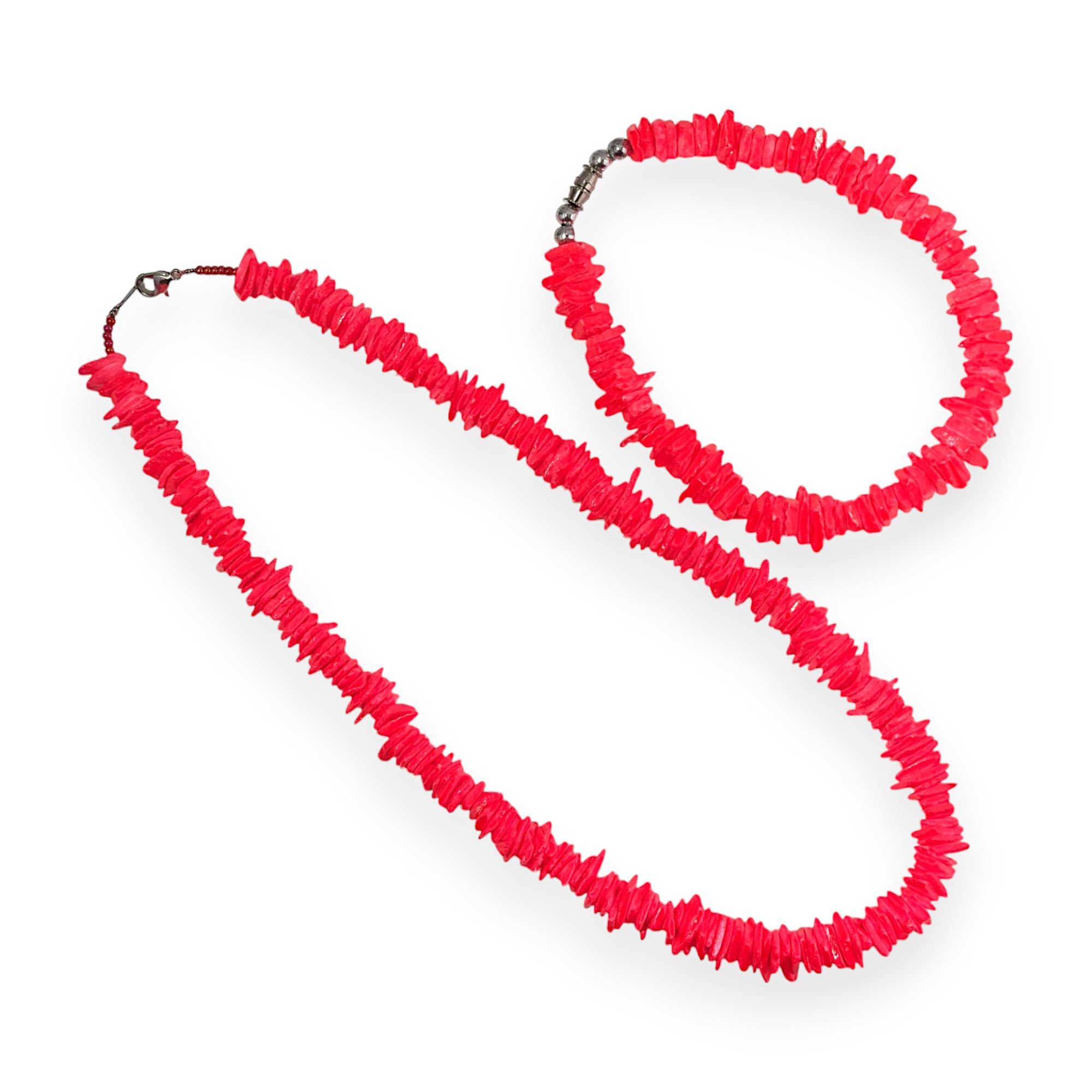 BlueRica Puka Shell Chips Necklace & Anklet Set - Solid Natural Shell Jewelry for Women | Perfect for Beach Vacations, Summer Outfits and Boho Style Accessories
