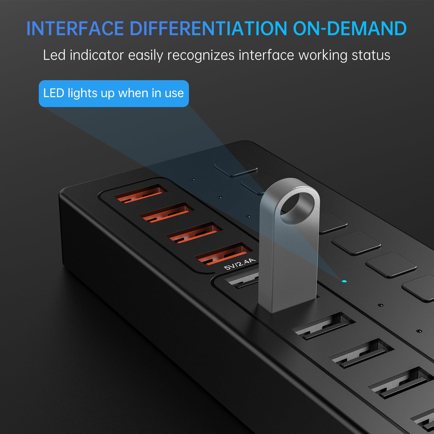 16-Port USB Hub with Power Adapter - ANYOYO USB 3.0 Splitter (4x USB-A 3.0, 2x USB-C 3.0, 4x Smart Charging Ports, 6x USB-A 2.0) - Individual Port Switches & 20V/3A UK Power Supply for Laptops, PCs, Phones, Tablets - Perfect for Home Office, Gaming Setup & Multi-Device Charging Station