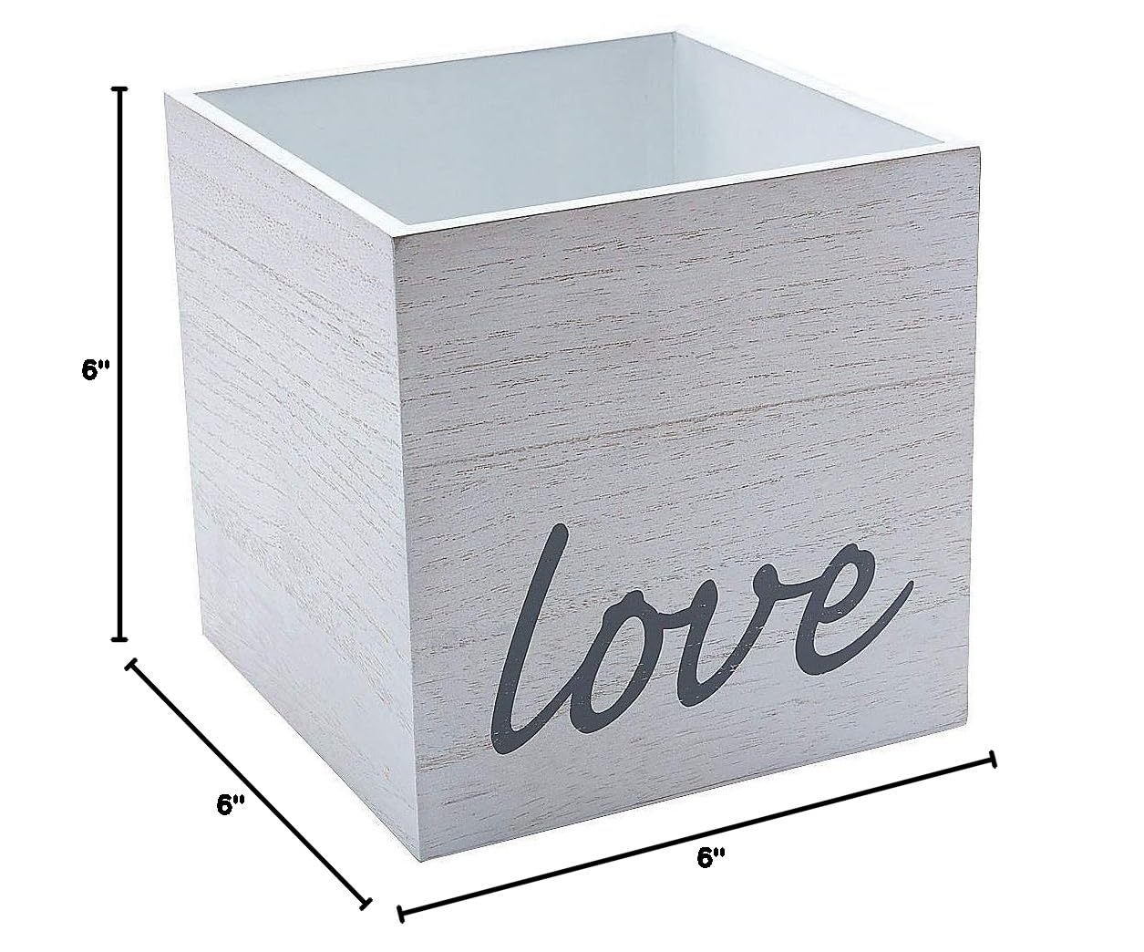 Fun Express Love Whitewashed Wood Box - Rustic Home Decor Gift - 1 Piece - Perfect for Wedding Favors, Anniversary Gifts & Farmhouse Style Decorations