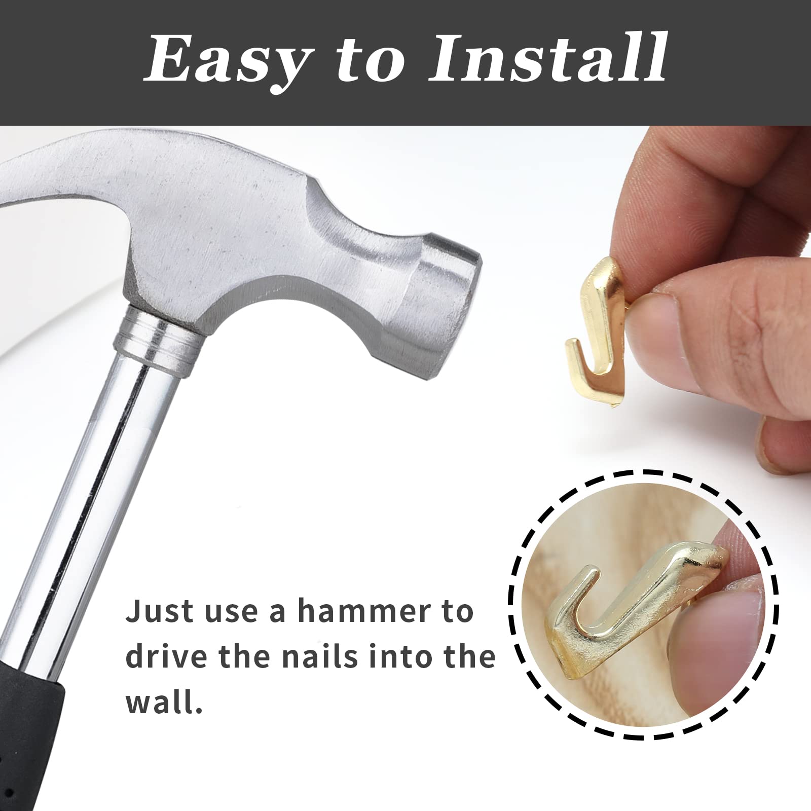 30PCS Gold Zinc Alloy Push Pins & Thumb Tacks - Heavy Duty 20lbs Picture Hanging Nails for Canvas, Artwork, Paintings & Photos | Wall Decor, Office Bulletin Board & Home Organization Essentials
