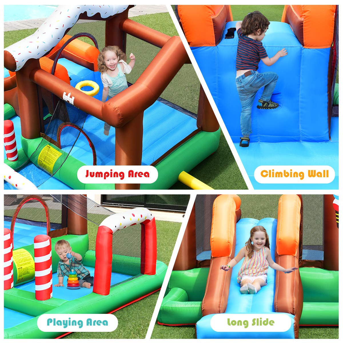 **BOUNTECH Inflatable Bounce House with Ball Pit & Basketball Rim - Kids Bouncy Castle for Toddlers Ages 5-12 - Indoor/Outdoor Party Fun - Includes 480W Blower - Perfect for Birthday Parties, Backyard Play & Family Gatherings**
