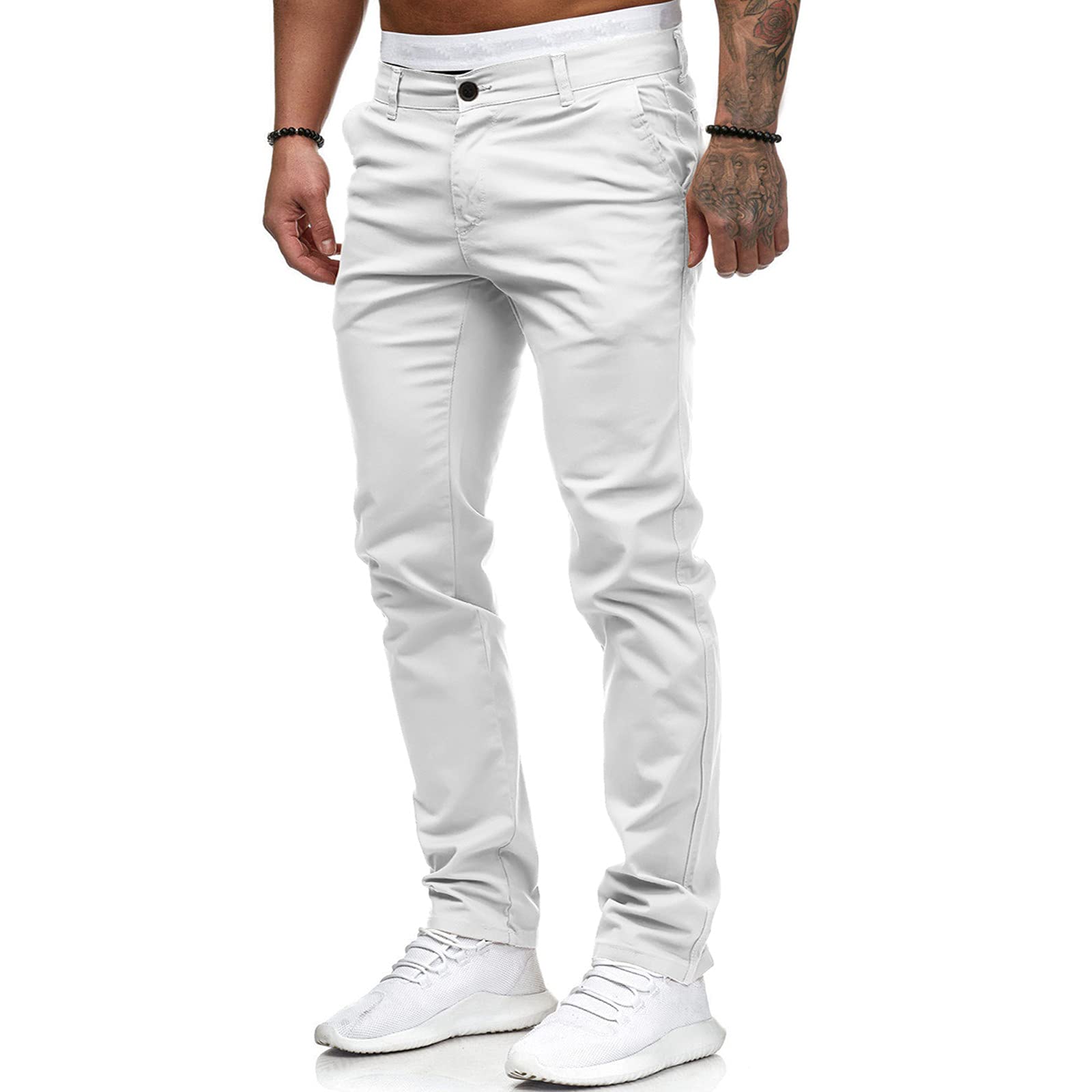 Men's Casual Jogger Pants - Cotton Twill Cargo Chinos for Hiking, Outdoor Recreation & Fitness | Workout, Running, Travel & Everyday Wear