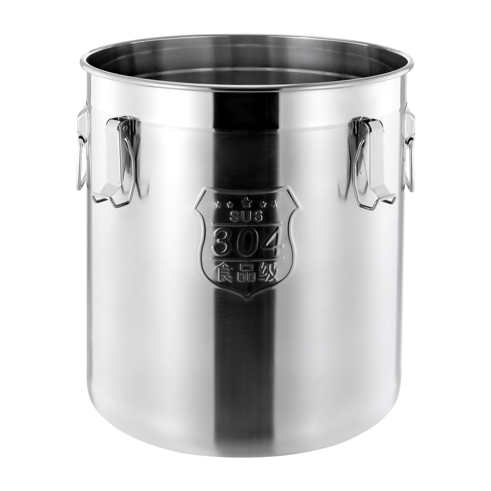 DYNAMI 304 Stainless Steel Airtight Food Storage Container - 48L/12.7Gal Large Canister with Locking Lid for Rice, Flour, Grains, Coffee Beans | Kitchen & Pantry Organization | Bulk Food Storage Solution for Home & Restaurant Use