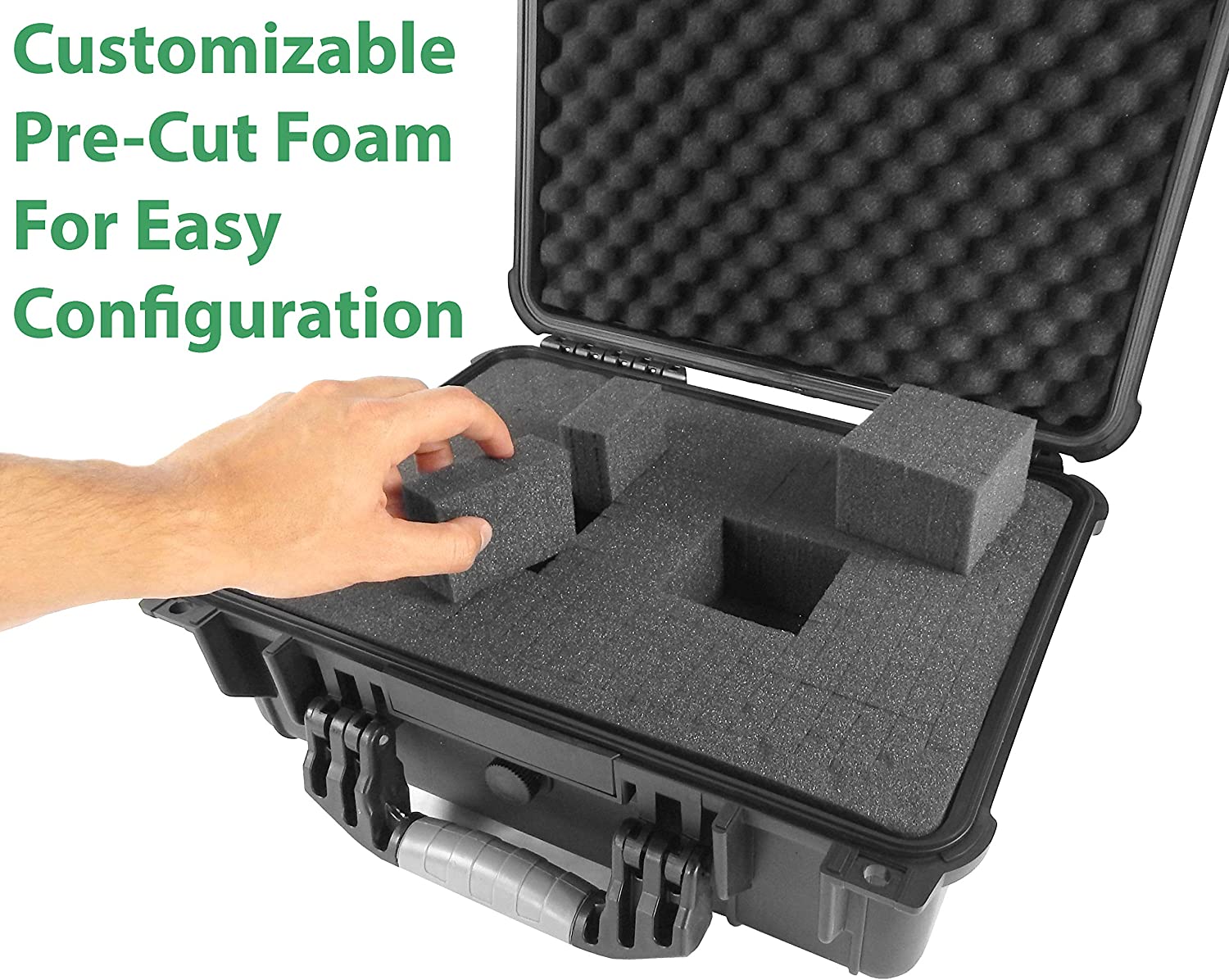 CASEMATIX Waterproof Travel Case for DBPOWER T22 HD Projector (2400 Lumens) - Fits Projector with Remote, HDMI Cable, AV Cable & Power Supply | Portable Protection for Home Theater, Business Presentations & Outdoor Movie Nights