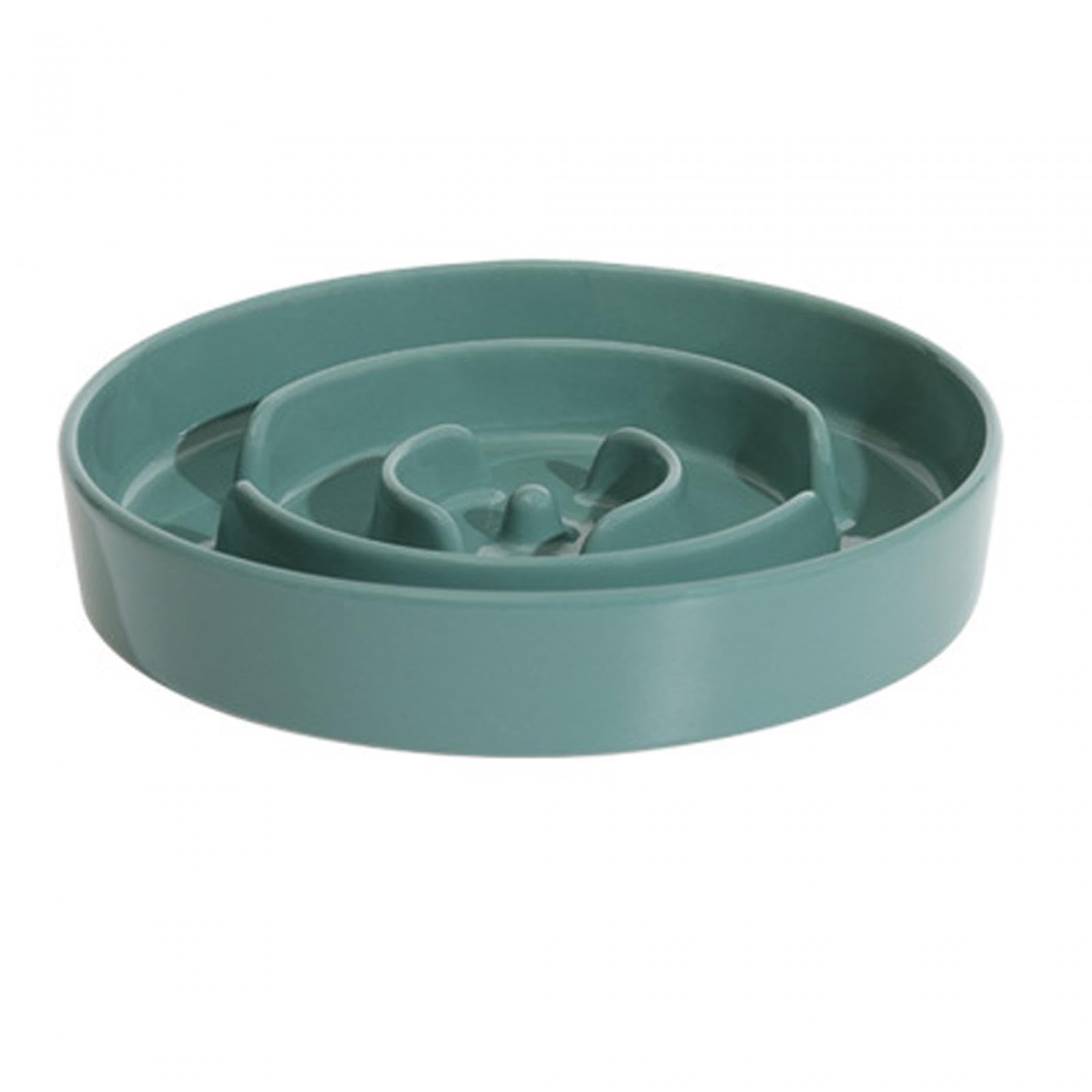 Enakshi Slow Feeder Dog Bowl - 15.5cm Deep Green Puzzle Food Plate for Small Medium Dogs & Cats - Anti-Gulping Bloat Prevention Mealtime Solution for Fast Eaters
