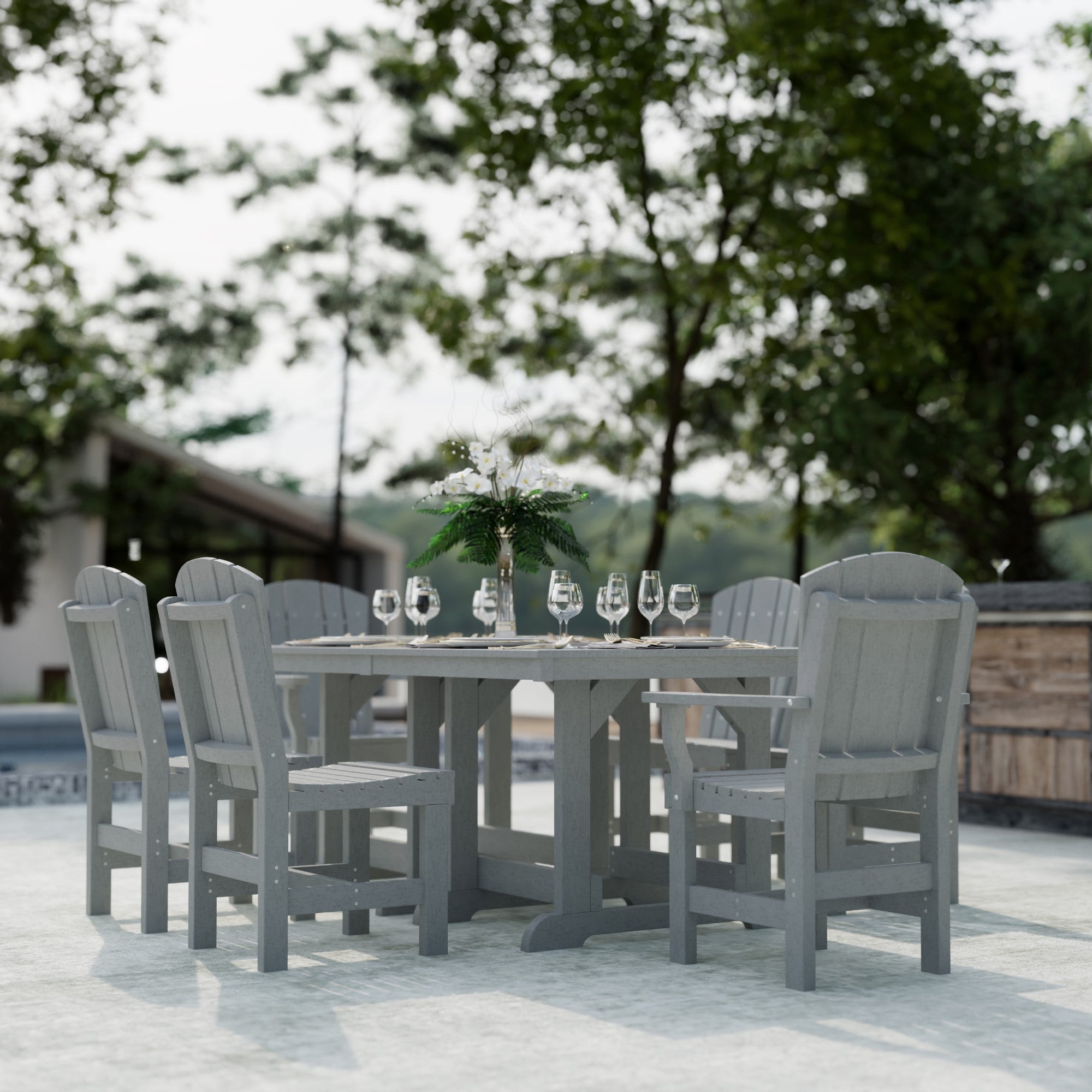 Heritage 7-Piece 44x72 Inch Dining Table Set with Chairs - Perfect for Family Gatherings, Dinner Parties & Outdoor Entertaining