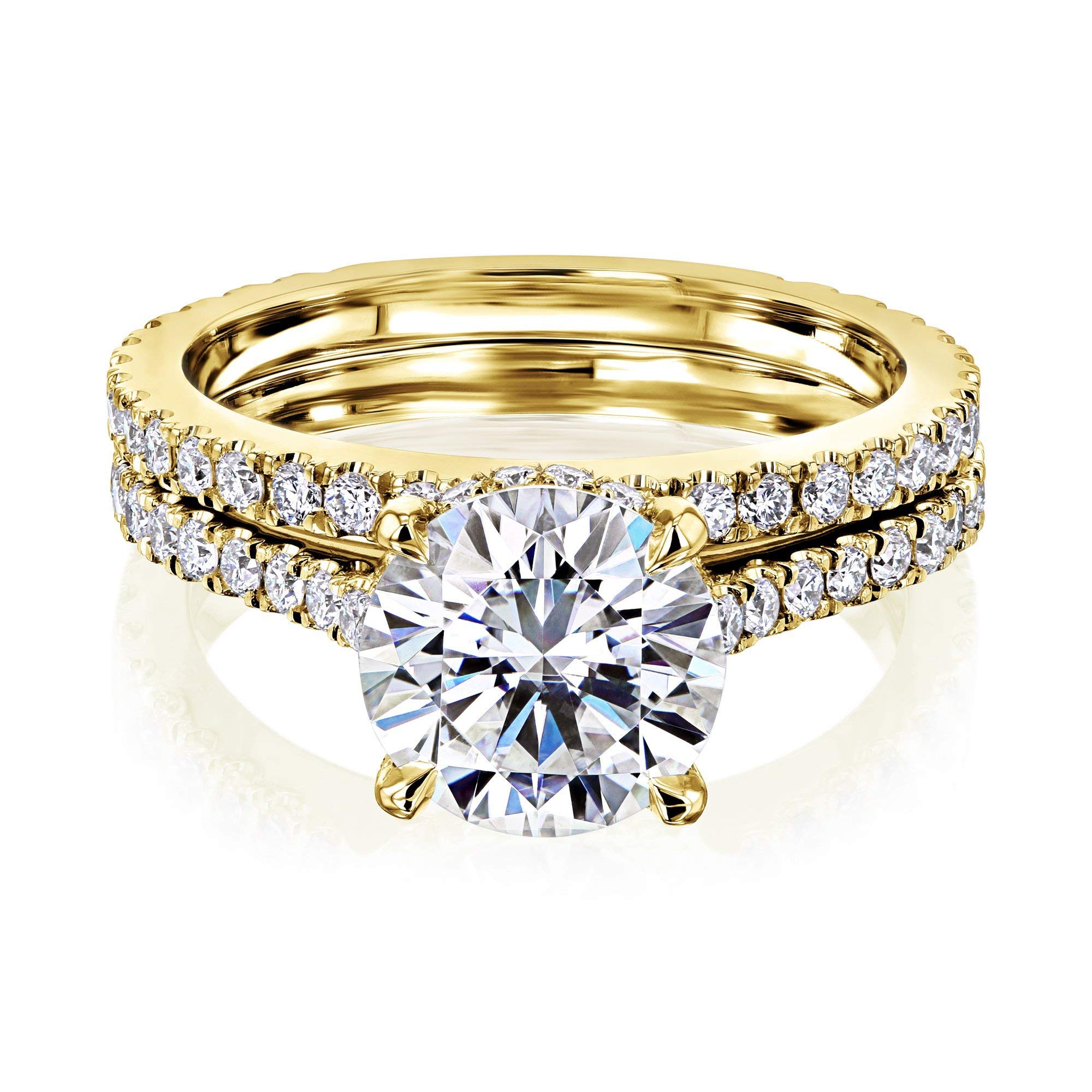 2ct Round Moissanite Engagement Ring with Hidden Halo Setting - Kobelli Elegant Bridal Jewelry for Weddings, Anniversaries & Special Occasions