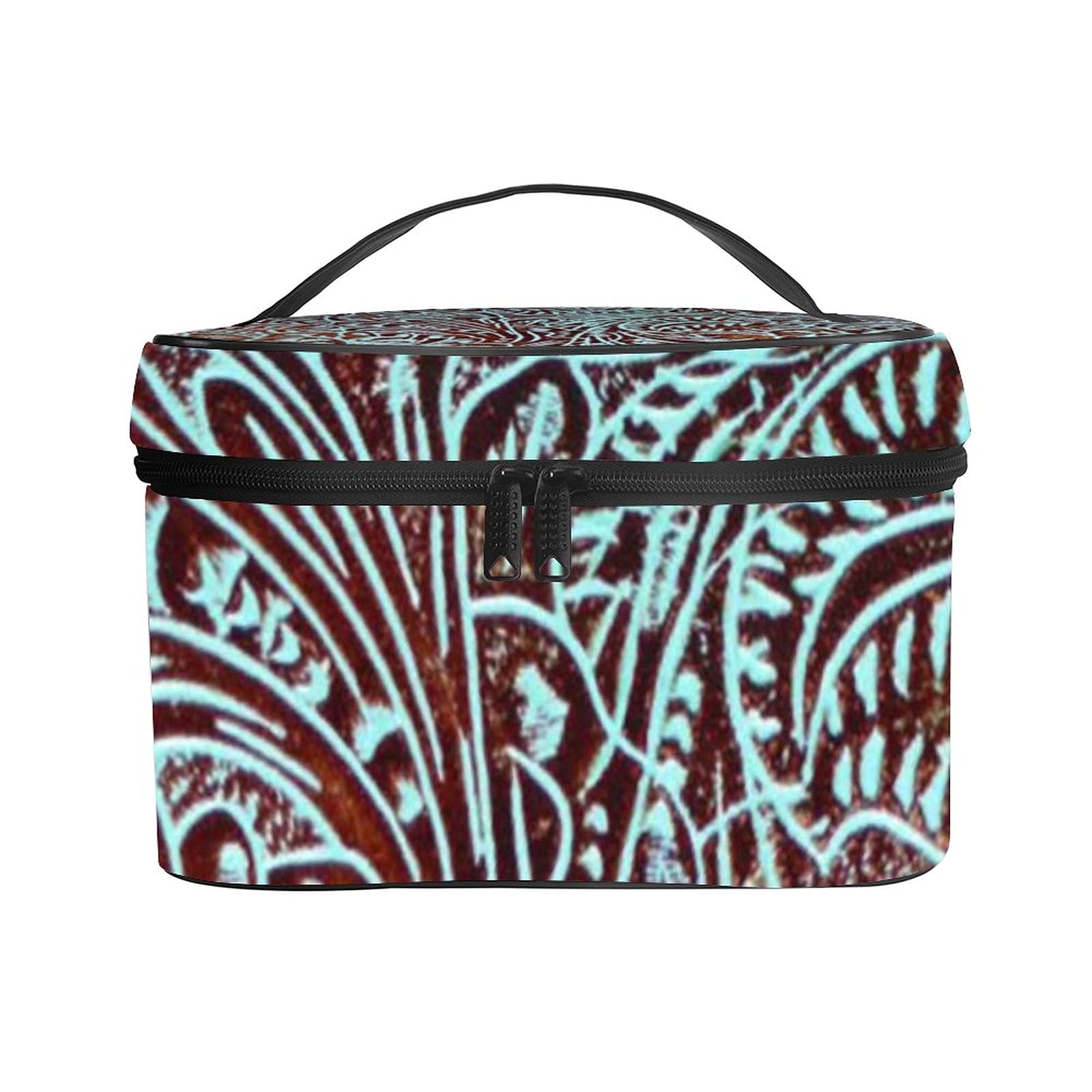Western Style Tooled Leather Cosmetic Bag for Makeup Storage - Cowboy Themed Travel Organizer for Women | Perfect for Travel, Gym & Everyday Use