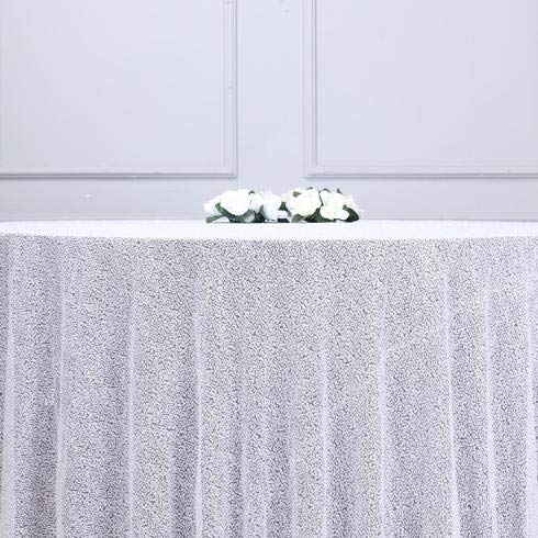 120 Inch Sequin Round Tablecloth - Premium Quality Big Payette White for Wedding, Birthday, Christmas Party & Hall Decoration | Elegant Dining & Event Table Cover
