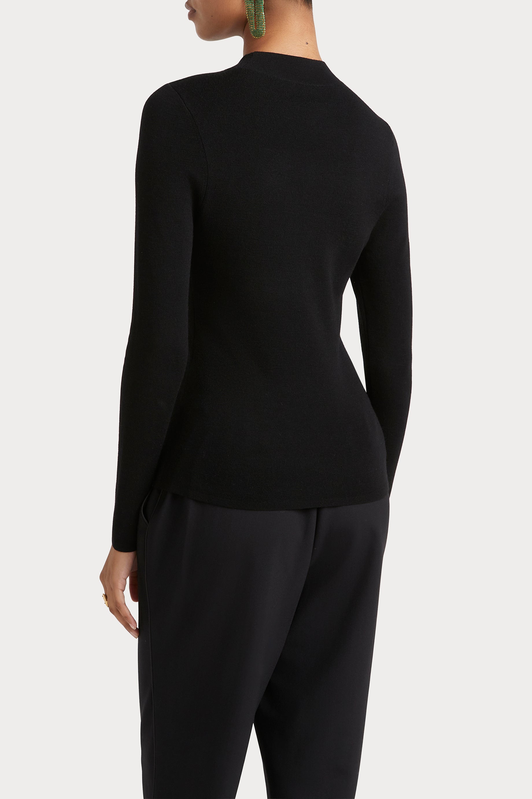 Husk Keyhole Knit Sweater - Black Women's Pullover for Casual Wear & Layering | Cozy Winter Fashion