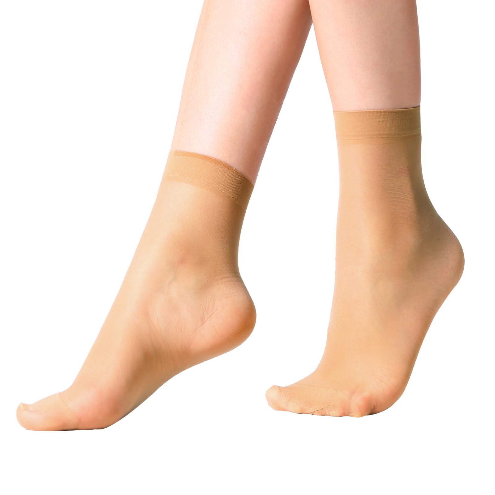 Yilanmy 12 Pairs Sheer Ankle High Socks for Women - Nylon Reinforced Toe Pantyhose Socks - Perfect for Work, Casual Wear & Everyday Comfort