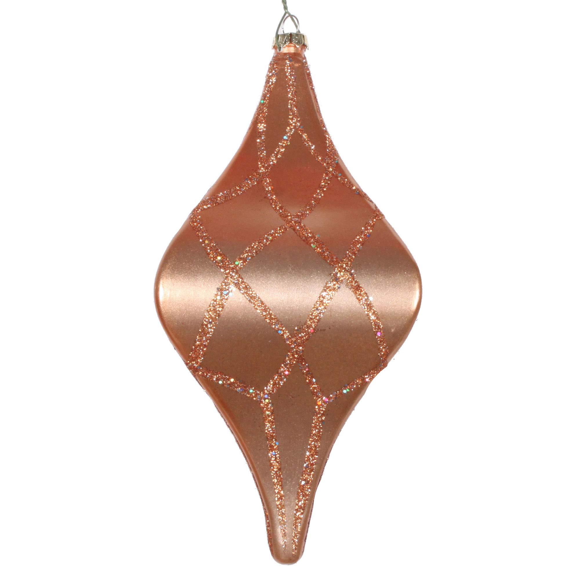 Vickerman 8 Inch Rose Gold Glitter Christmas Tree Ornament - Elegant Holiday Decor for Xmas Tree, Party, Home & Office Decoration