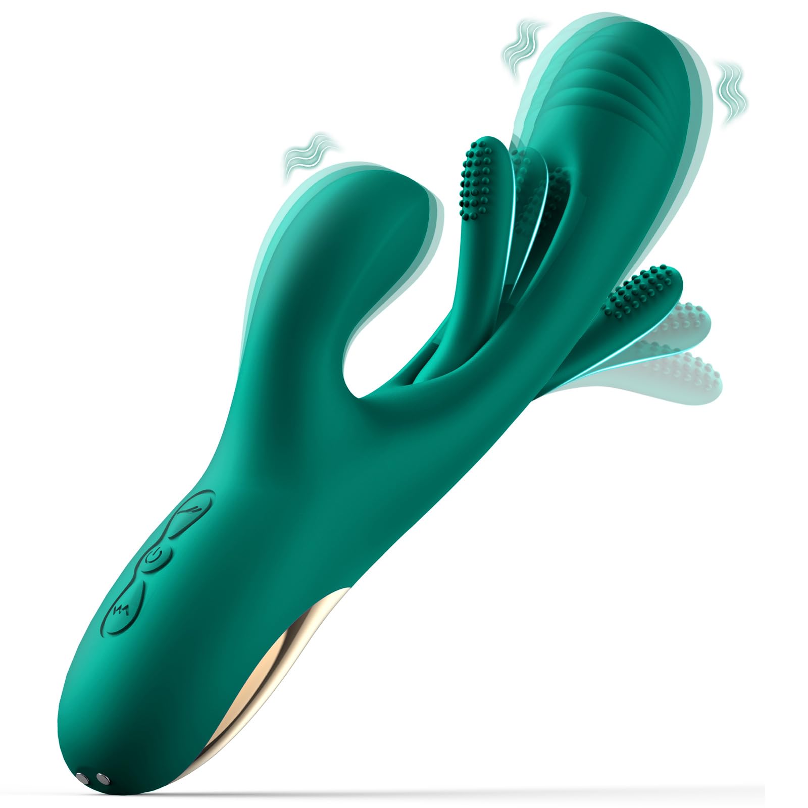 LOVENOTE 3-in-1 Rabbit Vibrator for Women - G Spot & Clitoral Stimulation with 14 Vibration Modes & 7 Tongue Licking Patterns, Adult Sex Toy for Couples Play & Solo Pleasure (Emerald Green)