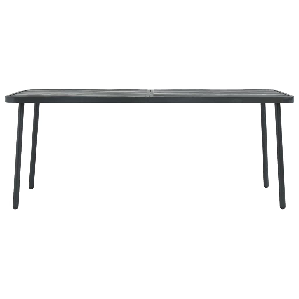 Dark Gray Steel Dining Table for Outdoor Patio, Balcony, or Bistro - 70.9\