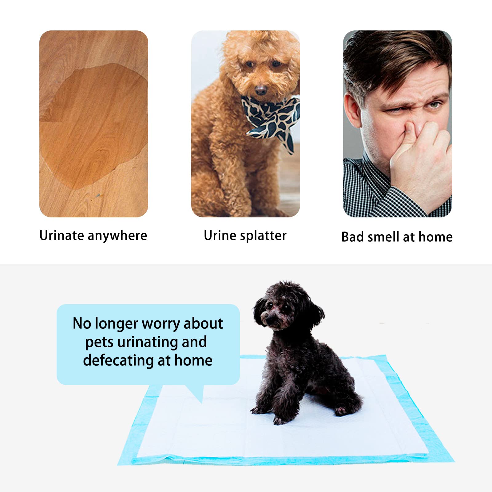 **Super Absorbent Disposable Dog Pee Pads - Breathable Non-Woven Puppy Training Pads, Leak-Proof & Quick-Drying Pet Pads for Small Dogs (Blue, 1-Pack) – Ideal for Crate Training, Housebreaking & Travel**