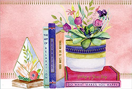 Pictura Terrarium - Unique Books and Flowers Birthday Card for Women & Men | Perfect for Anniversaries, Thank You Gifts & Special Occasions