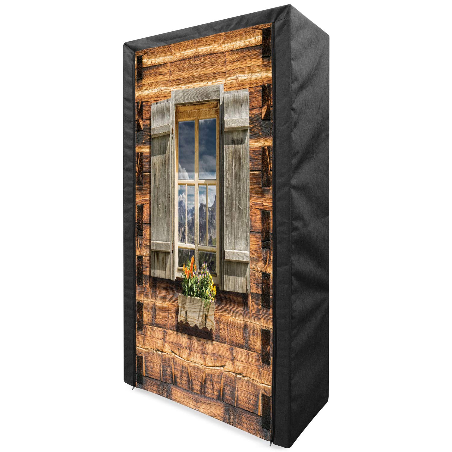 Ambesonne Portable Fabric Wardrobe with Shelves - 33.5