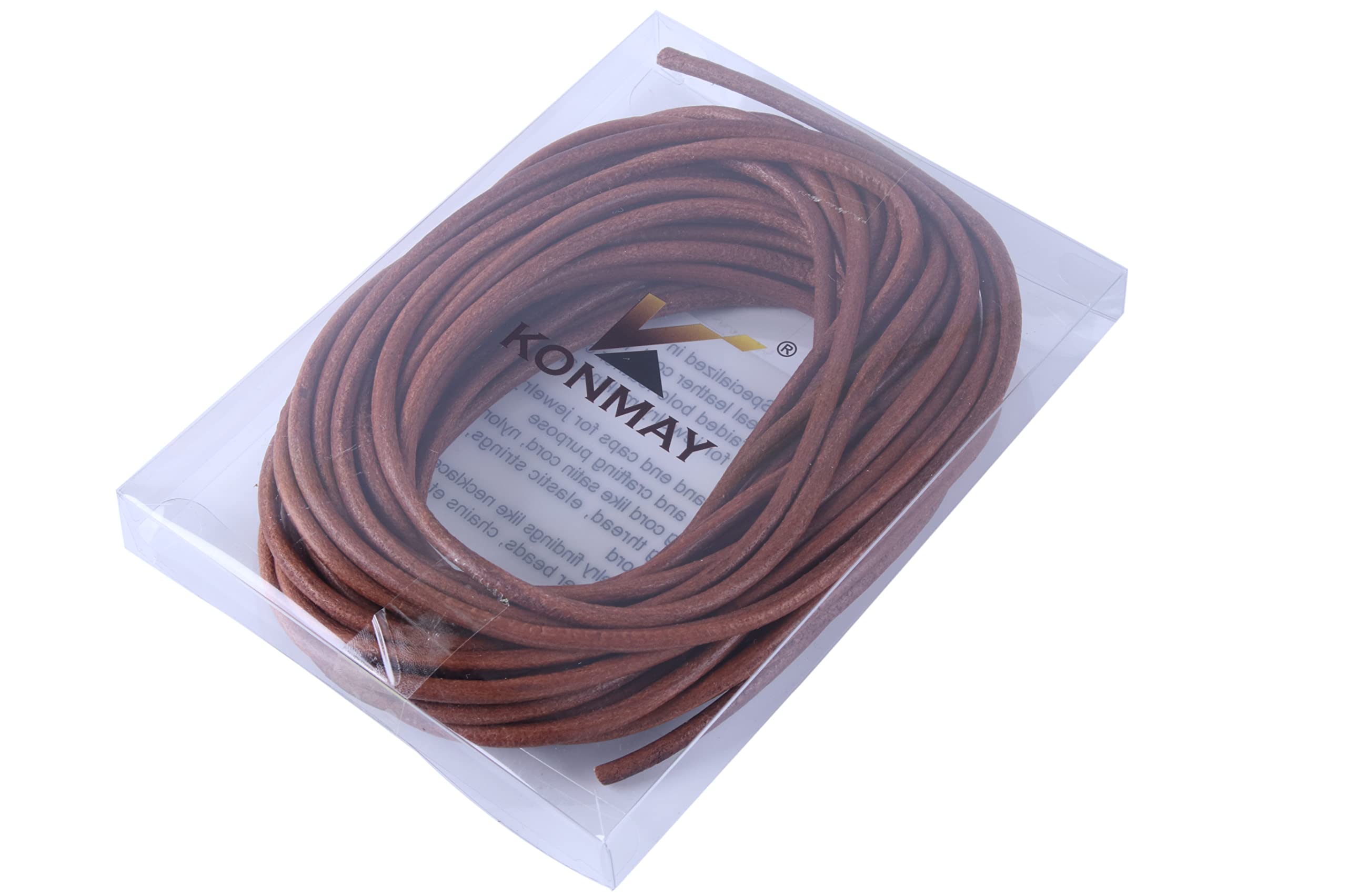 6.0mm Round Genuine Leather Cord - 3M Dark Brown Jewelry Making String for Necklaces, Bracelets & DIY Crafts | Perfect for Beading, Macrame & Handmade Accessories