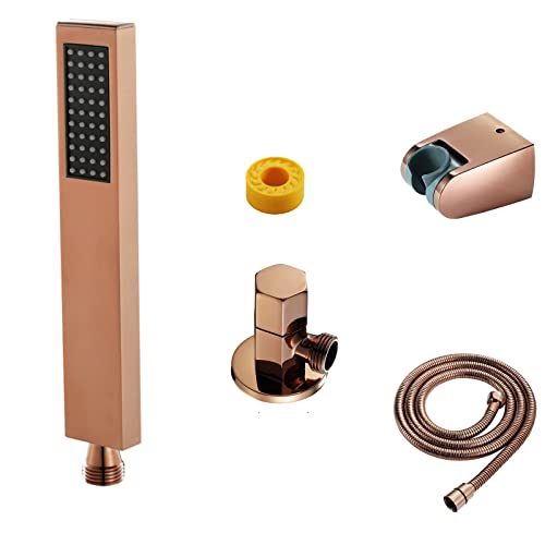 Rose Gold(handheld Shower+hose+holder+on-off Valve)