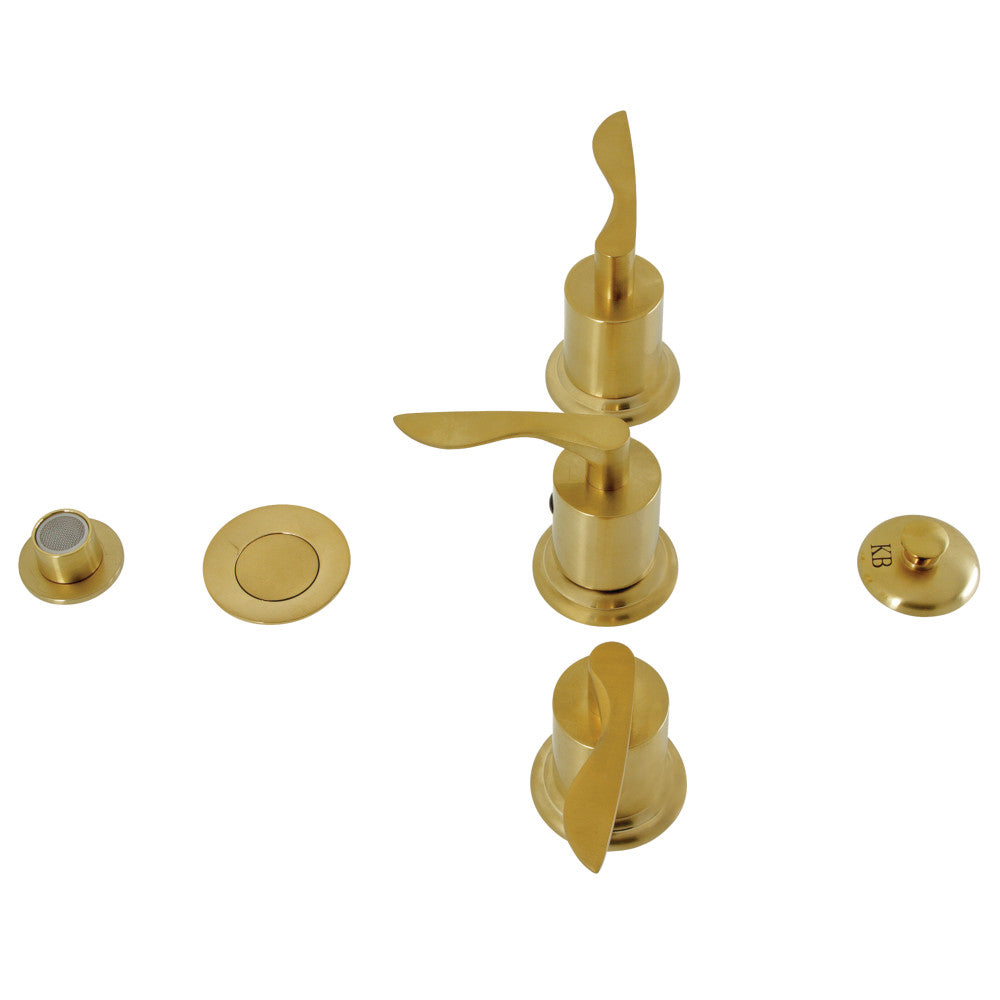 Kingston Brass KB6321SVL Serena Three Handle Bidet Faucet - Premium Bathroom Fixture for Modern Toilets & Hygienic Cleaning - Perfect for Home, Hotel & Spa Use