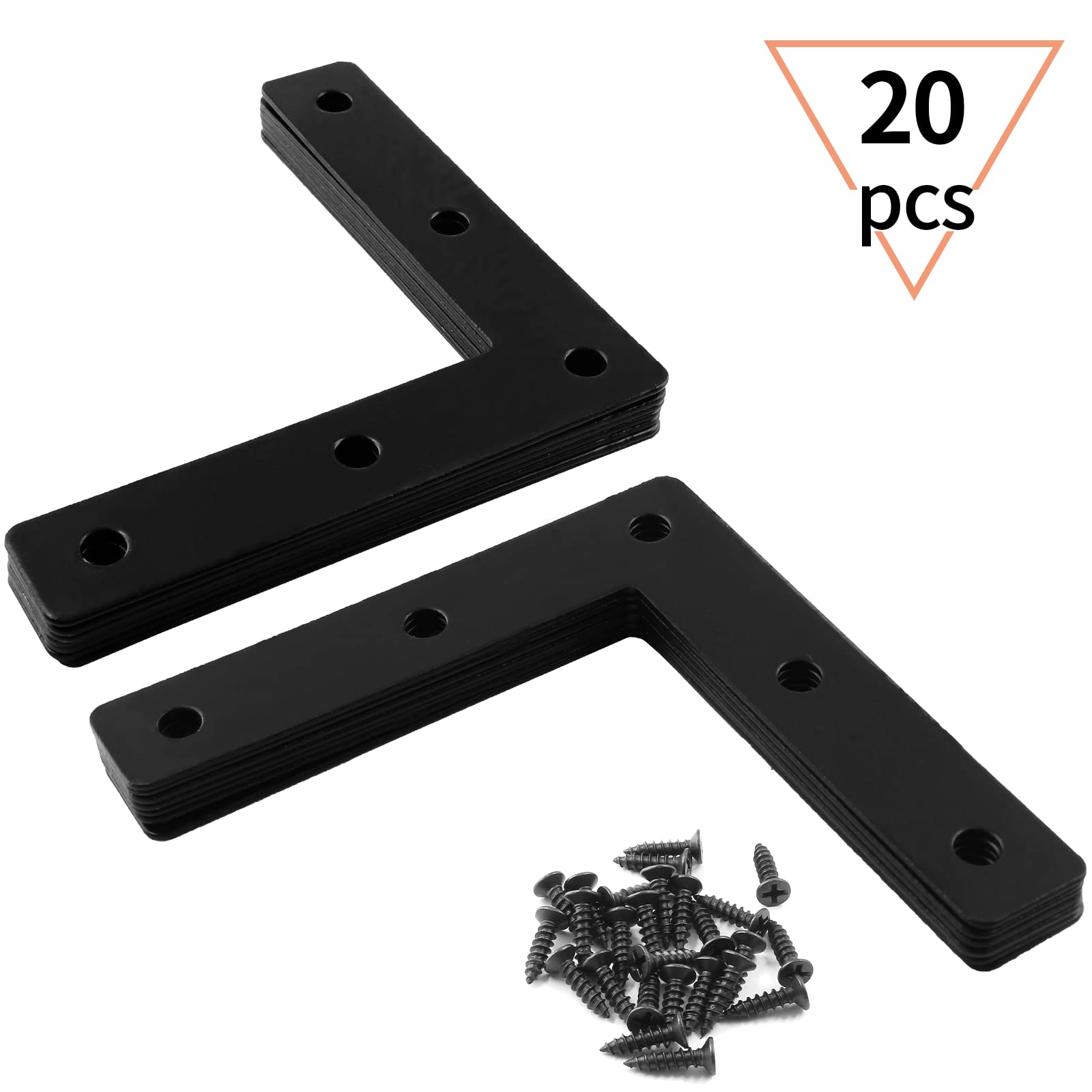 20 Pack Heavy Duty Stainless Steel L-Shaped Corner Braces 3.15