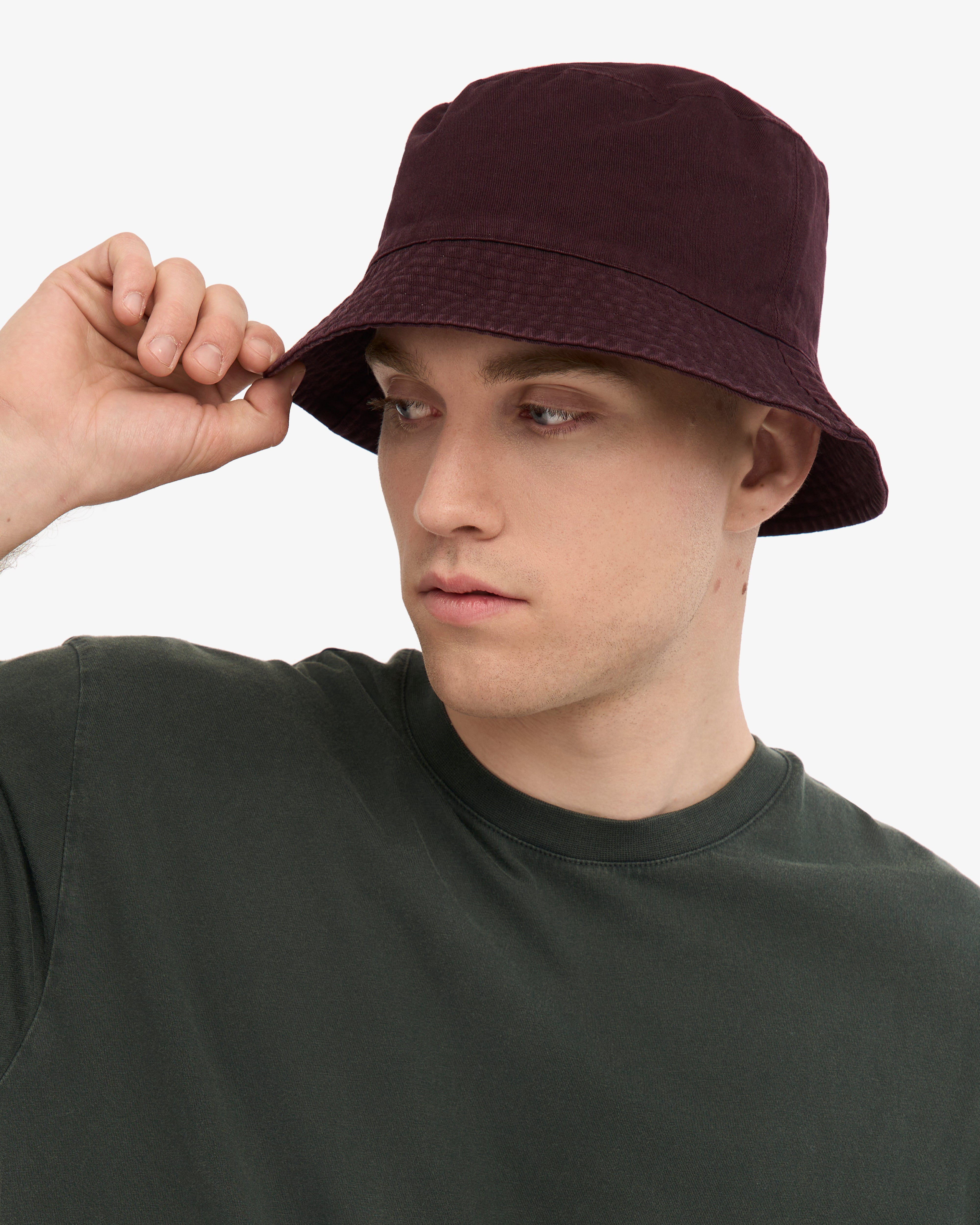 Organic Cotton Bucket Hat for Women & Men - Breathable Sun Protection Oxblood Red - Perfect for Beach, Hiking & Outdoor Activities