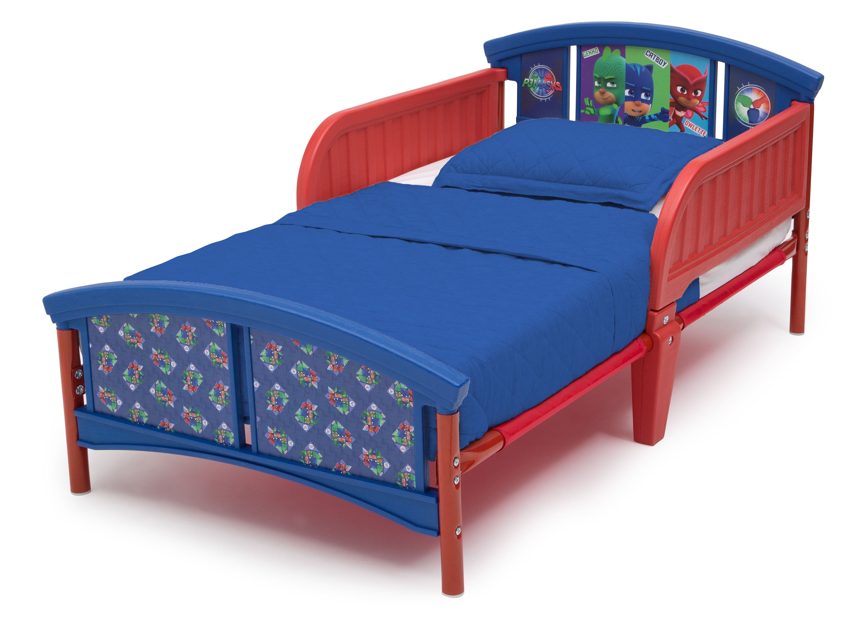 PJ Masks Plastic Toddler Bed for Kids - Lightweight, Durable & Safe Children's Bed with Superhero Design - Perfect for Nursery, Bedroom or Playroom Decor