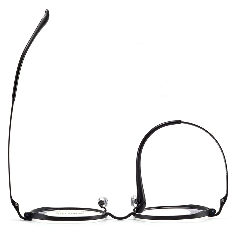 Bclear Unisex Full Rim Small Flat Top Round Titanium Eyeglasses 6954 - Lightweight & Durable Frame for Men & Women - Perfect for Reading, Work, and Everyday Use