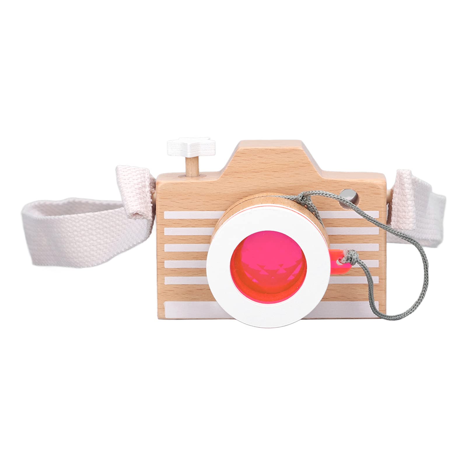 Drfeify Wooden Kaleidoscope Camera Toy for Kids - Portable Mini Kaleidoscope with Animal & Robot Designs, Safe Basswood Construction (Orange) | Perfect for Children's Sensory Play, Creative Learning & Travel Entertainment