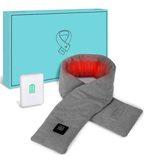 Insta Heated Scarf for Women & Men - Electric Warming Winter Neck Warmer - USB Rechargeable Heated Scarf for Outdoor Activities, Skiing, Hiking & Cold Weather Protection