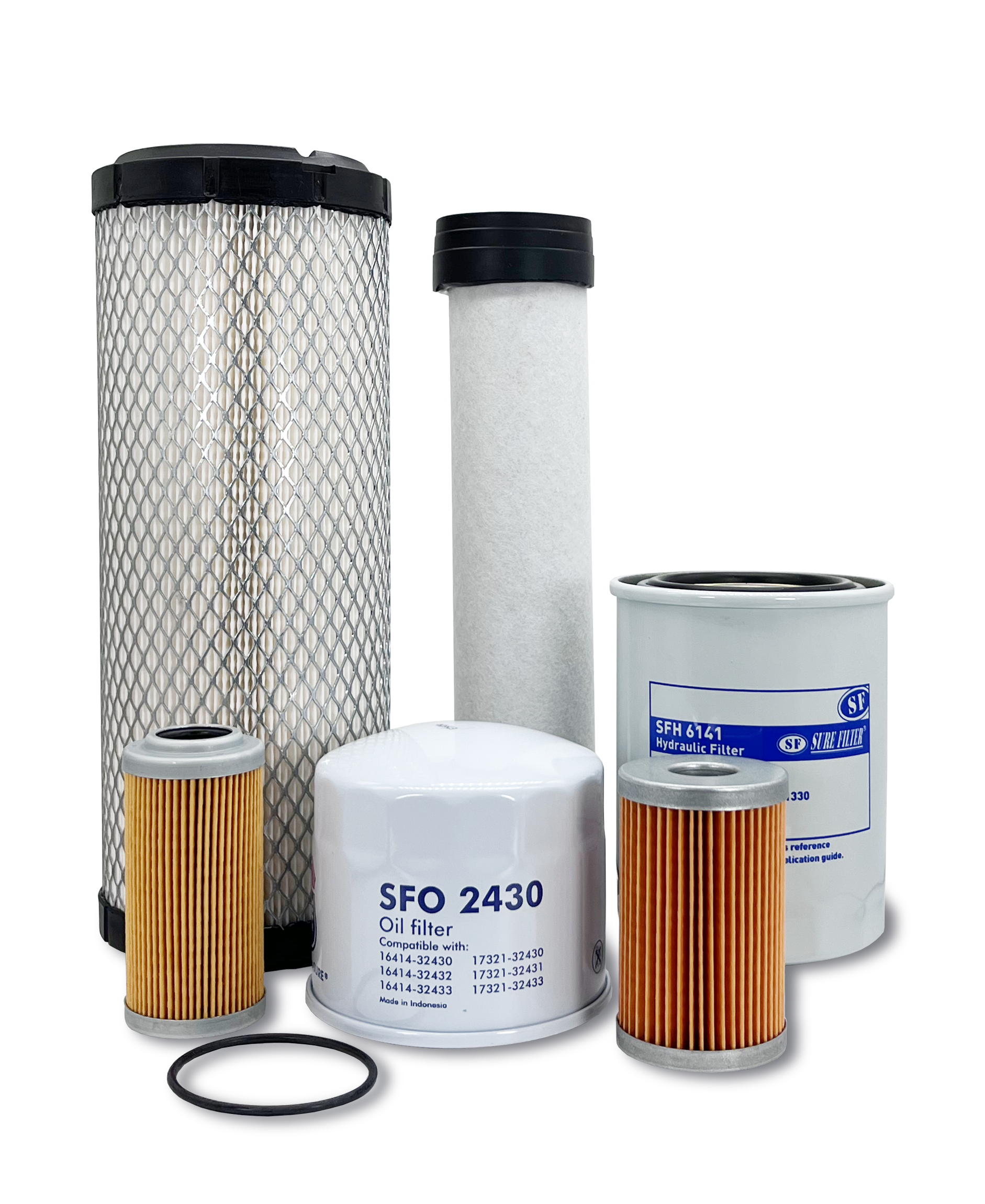 HERO® Maintenance Filter Kit for Kubota R420S Wheel Loader - Air, Oil & Fuel Filters Replacement Set | Perfect for Construction Equipment Maintenance & Tractor Engine Care