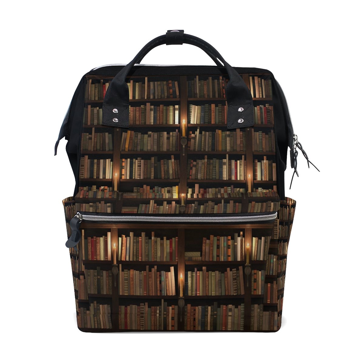 WOZO Multi-Function Bookshelf Backpack - Stylish Diaper Bag & Travel Backpack for Book Lovers, Perfect for Library, School, Work and Outdoor Adventures