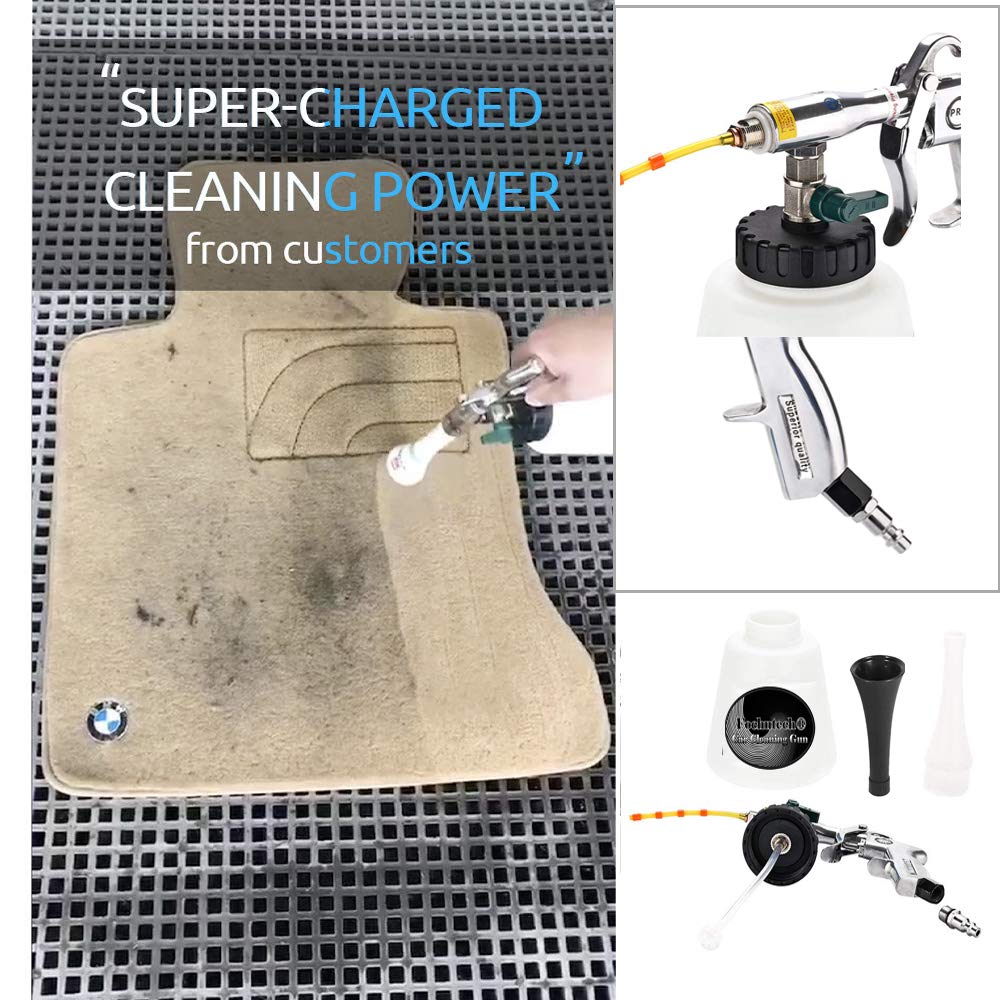 Premium Car Detailing Kit - Interior & Exterior Cleaning Supplies with High Pressure Car Wash Gun | Fast Drying for All Surfaces & Hard-to-Reach Areas | Perfect for Car Detailing, Home Washing & RV Cleaning