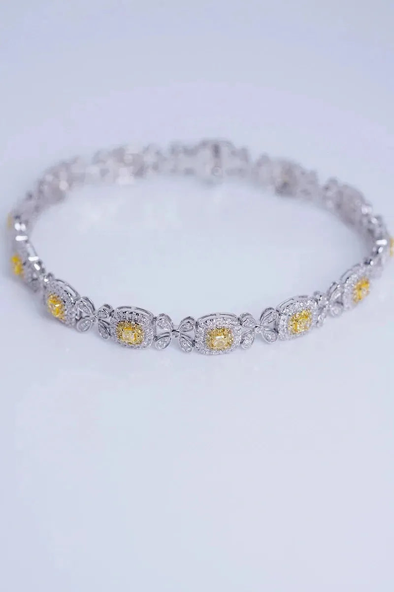 18K White Gold Diamond Bracelet for Women - 2.85 Carat Real Natural White & Yellow Diamonds, Luxury Classic Jewelry Gift for Anniversary, Birthday, Valentine's Day | Elegant Party & Wedding Accessory