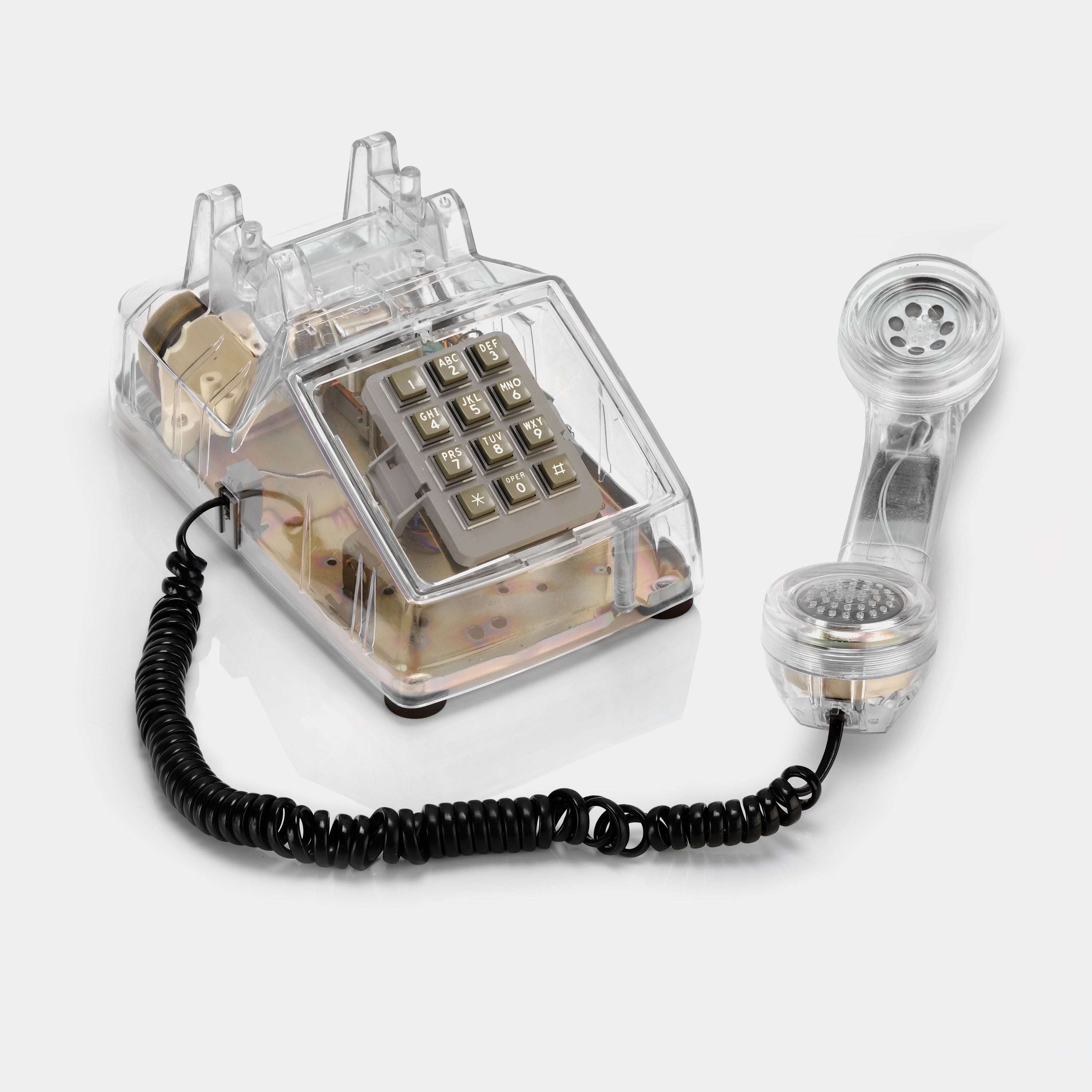 Cortelco Clear Transparent Corded Phone for Home & Office - Classic Landline Desk Telephone with Caller ID & Speakerphone - Perfect for Elderly, Business, and Emergency Use