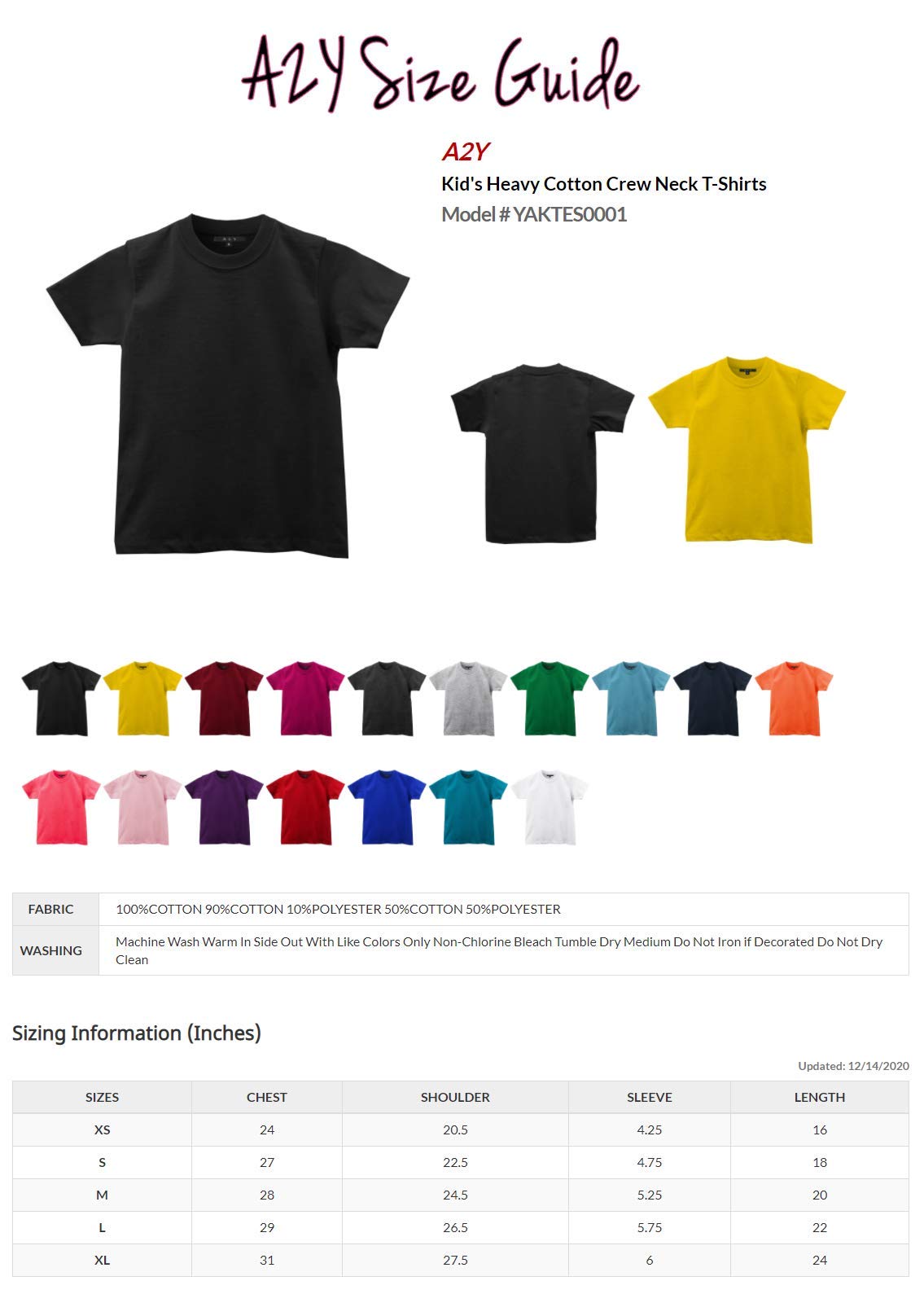 A2Y Kids Heavy Cotton Crew Neck T-Shirts - Soft & Durable Short Sleeve Tees for Boys & Girls - Perfect for School, Play & Everyday Wear