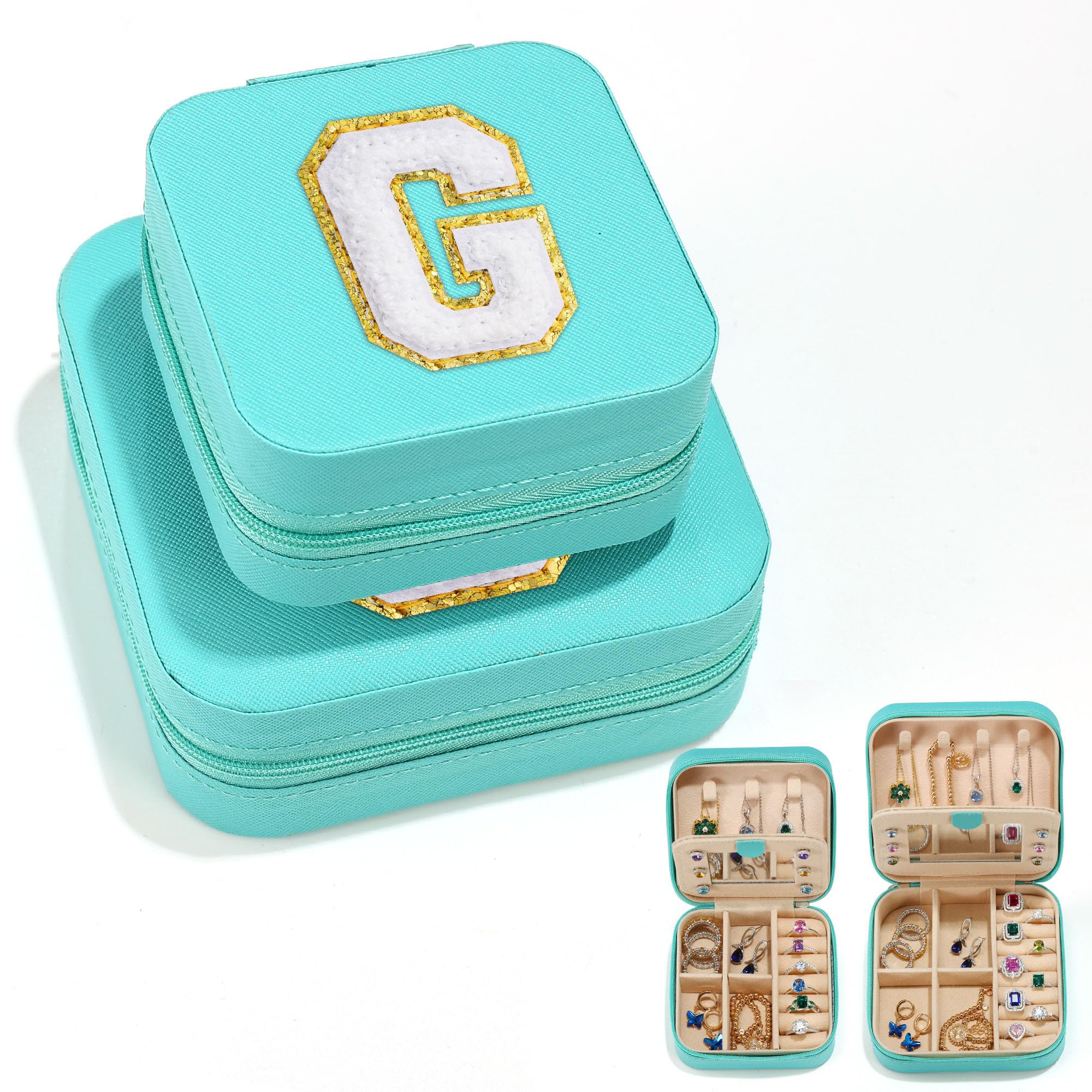 Parima 2-Piece Personalized Initial Jewelry Box Set for Girls - Perfect Birthday Gift for Teen Girls, Sisters & Nieces | Travel Jewelry Organizer for Girls | Ideal for Travel, Birthday Presents & Special Occasions